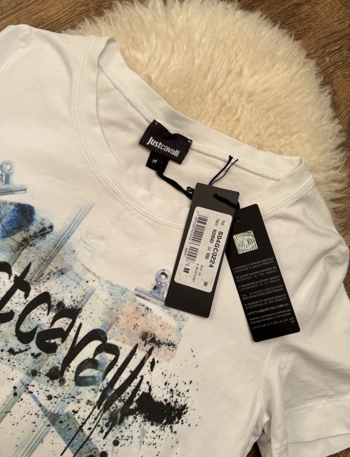 Just Cavalli Just Cavalli logo t-shirt white graphic M new with tags Size M / US 6-8 / IT 42-44 - 5 Thumbnail