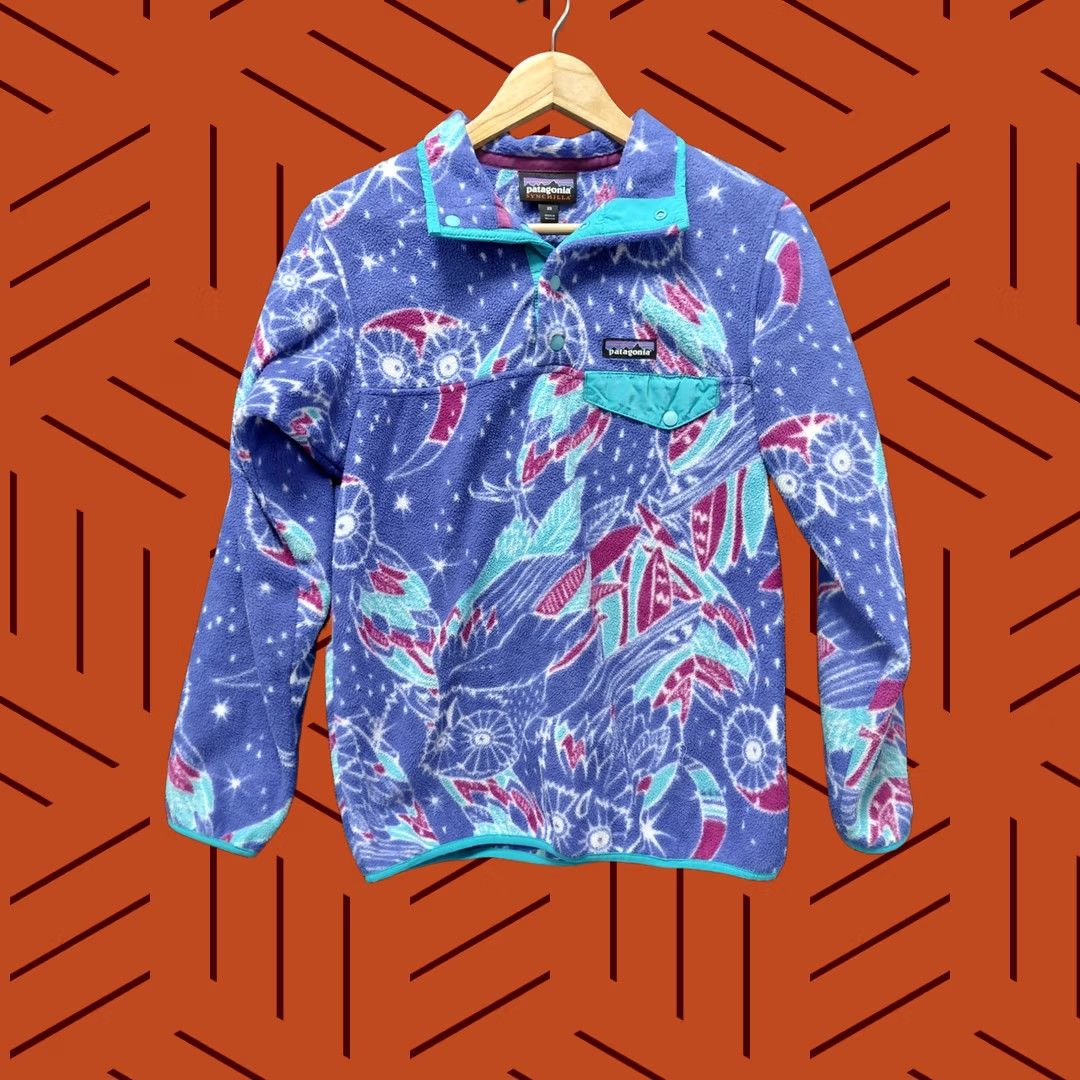 Patagonia VINTAGE Patagonia Synchilla Snap-T Fleece Pullover Jacket Southwestern Print Blue XS Women’s Regular Size XS Size XS / US 0-2 / IT 36-38 - 1 Thumbnail