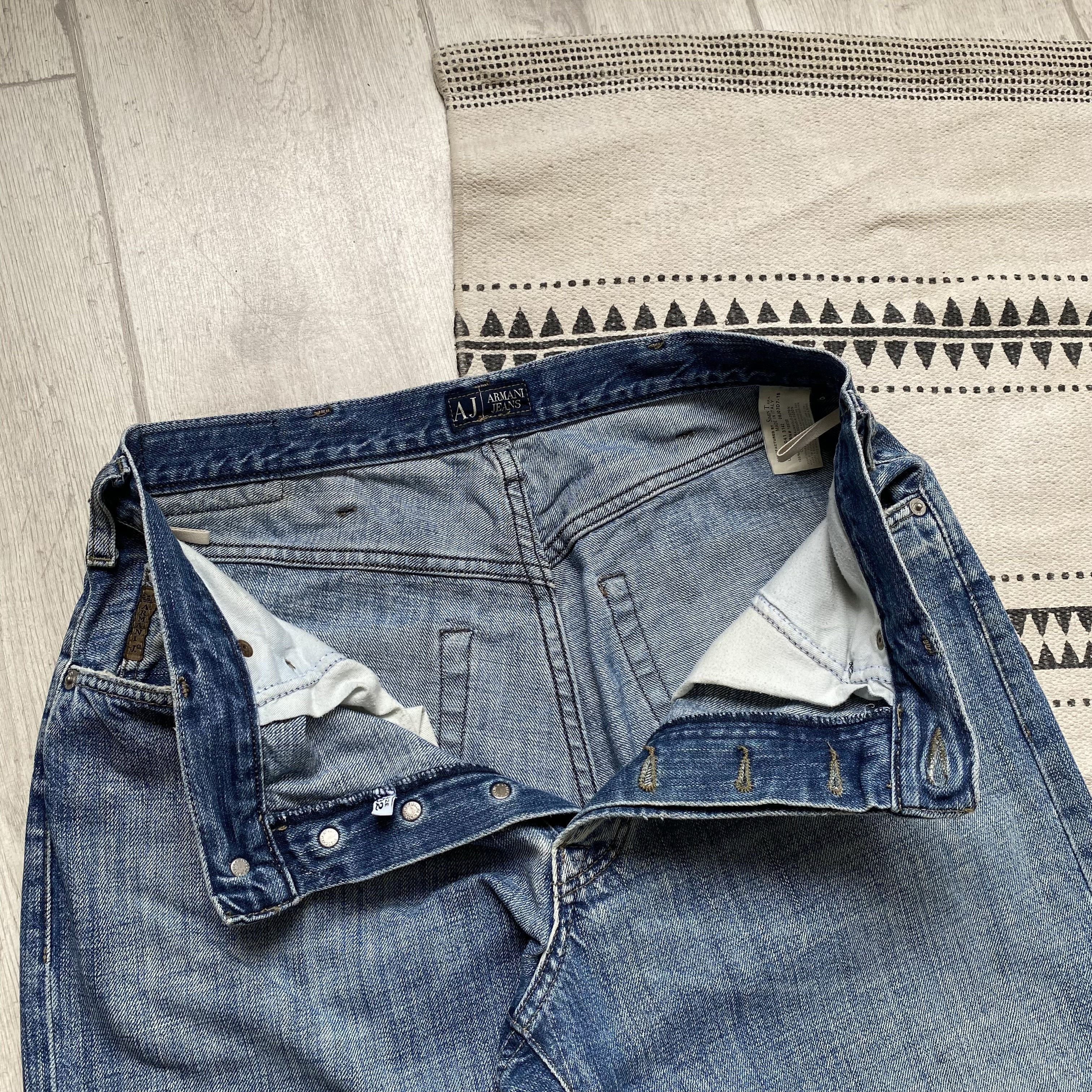Armani Vintage 90s Armani Jeans Distrssed Luxury Denim pants Size US 30 / EU 46 - 6 Thumbnail