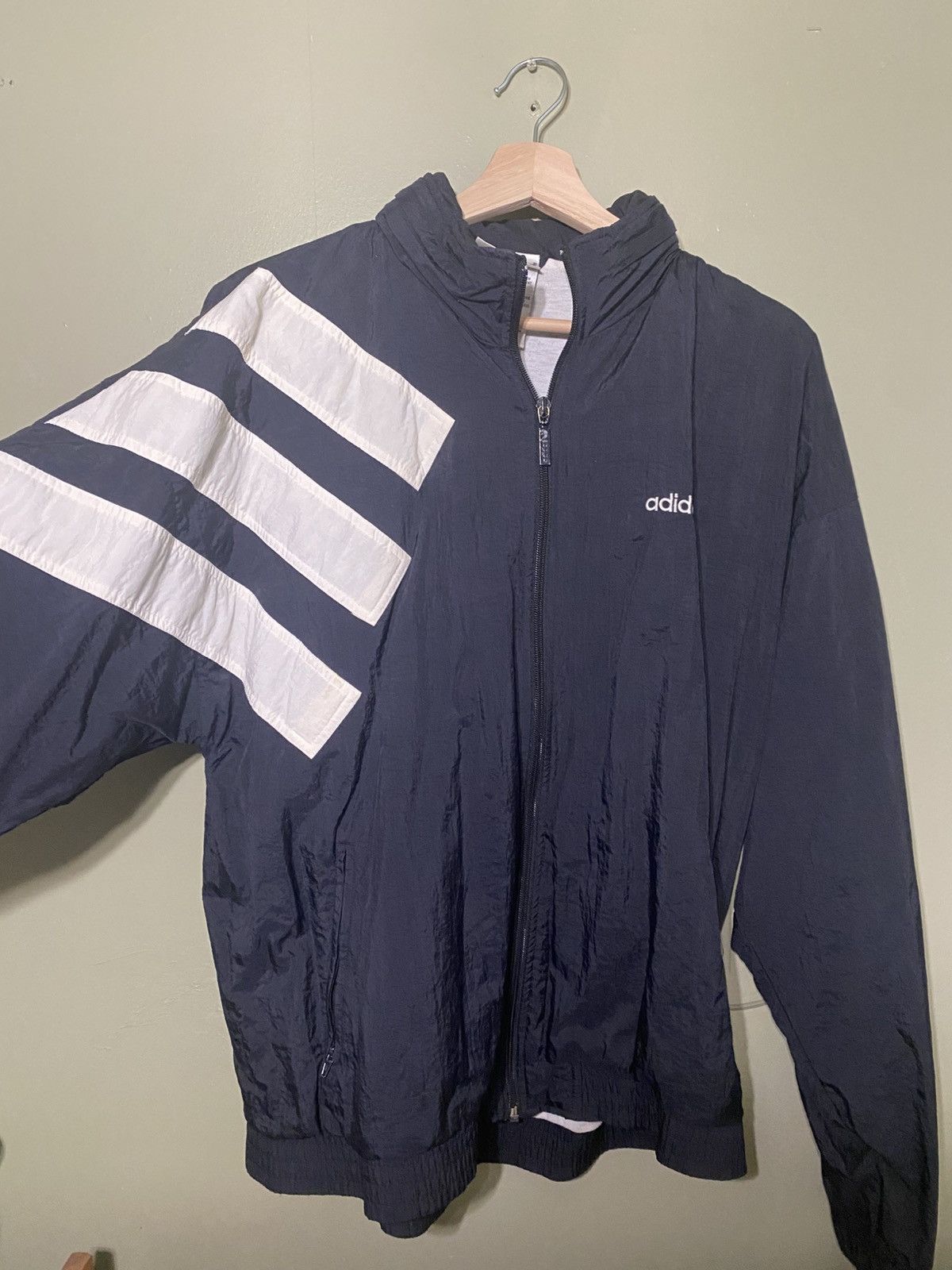 Adidas × Nike × Vintage Vintage Adidas windbreaker size Medium Black/White Size US M / EU 48-50 / 2 - 2 Thumbnail