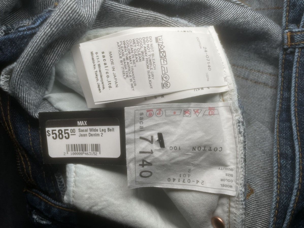 Sacai Sacai Belted Wide Leg Jeans Size 27" / US 4 / IT 40 - 13 Thumbnail