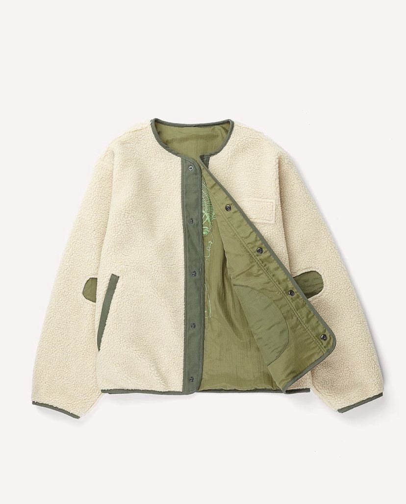 image of Ovadia Sons Ovadia & Sons Matar Sherpa Reversible Field Jacket Size L in White, Men's
