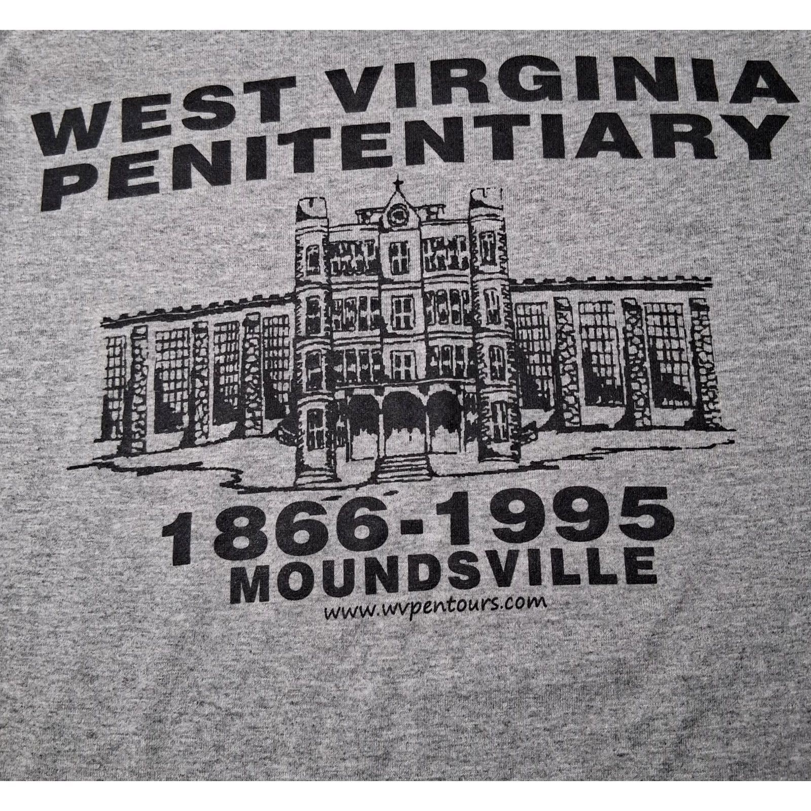 Jerzees VINTAGE West Virginia Penitentiary Shirt Medium Gray Moundsville Historic Prison Jail Size US M / EU 48-50 / 2 - 2 Thumbnail
