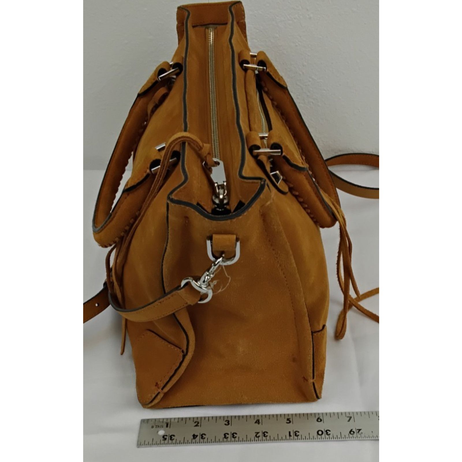 Rebecca Minkoff Rebecca Minkoff Suede Leather Purse Tan With Crossbody Strap Size ONE SIZE - 17 Thumbnail
