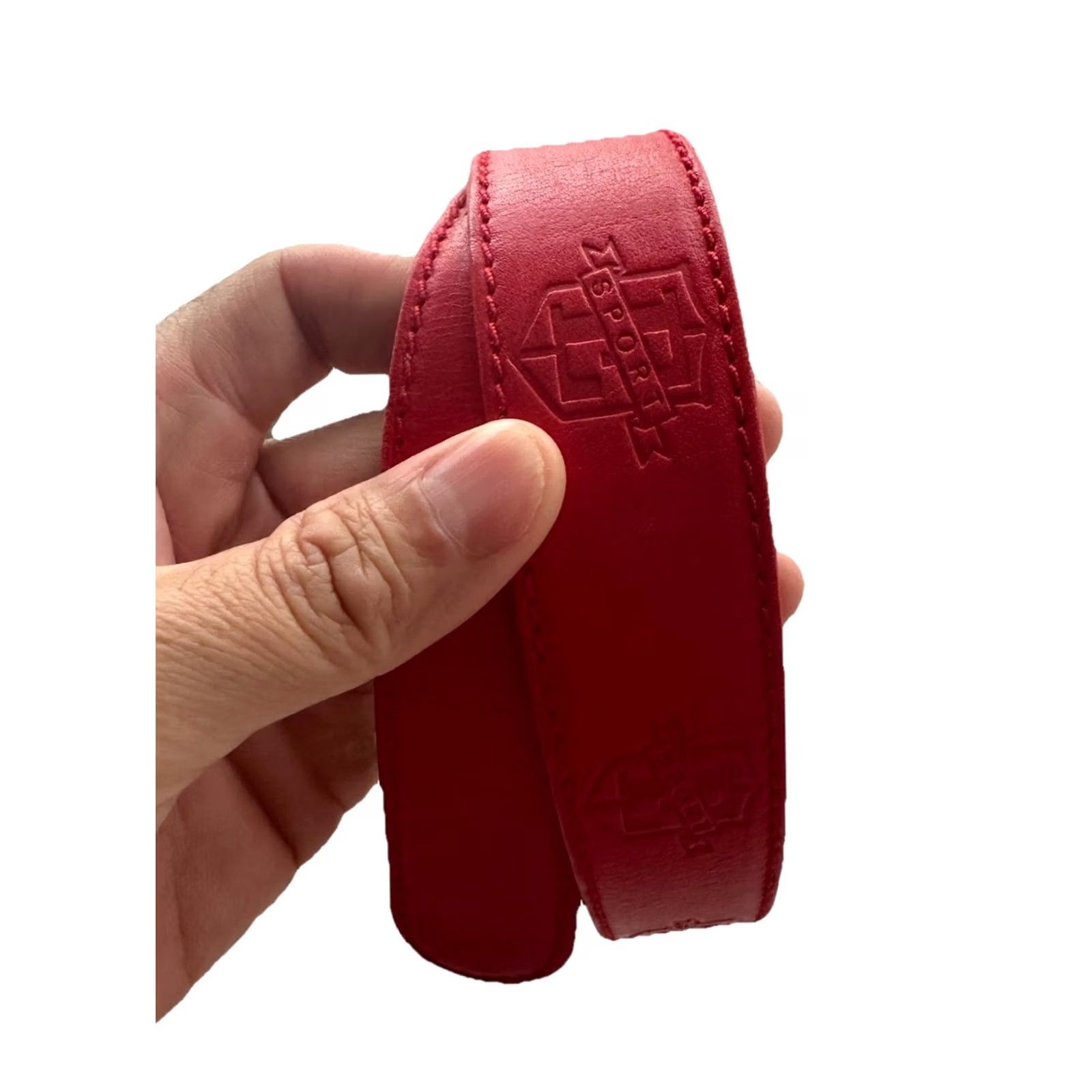 Escada VINTAGE ESCADA Belt Womens S Red Leather Gold Buckle 80s 90s RARE Italy Size ONE SIZE - 3 Thumbnail