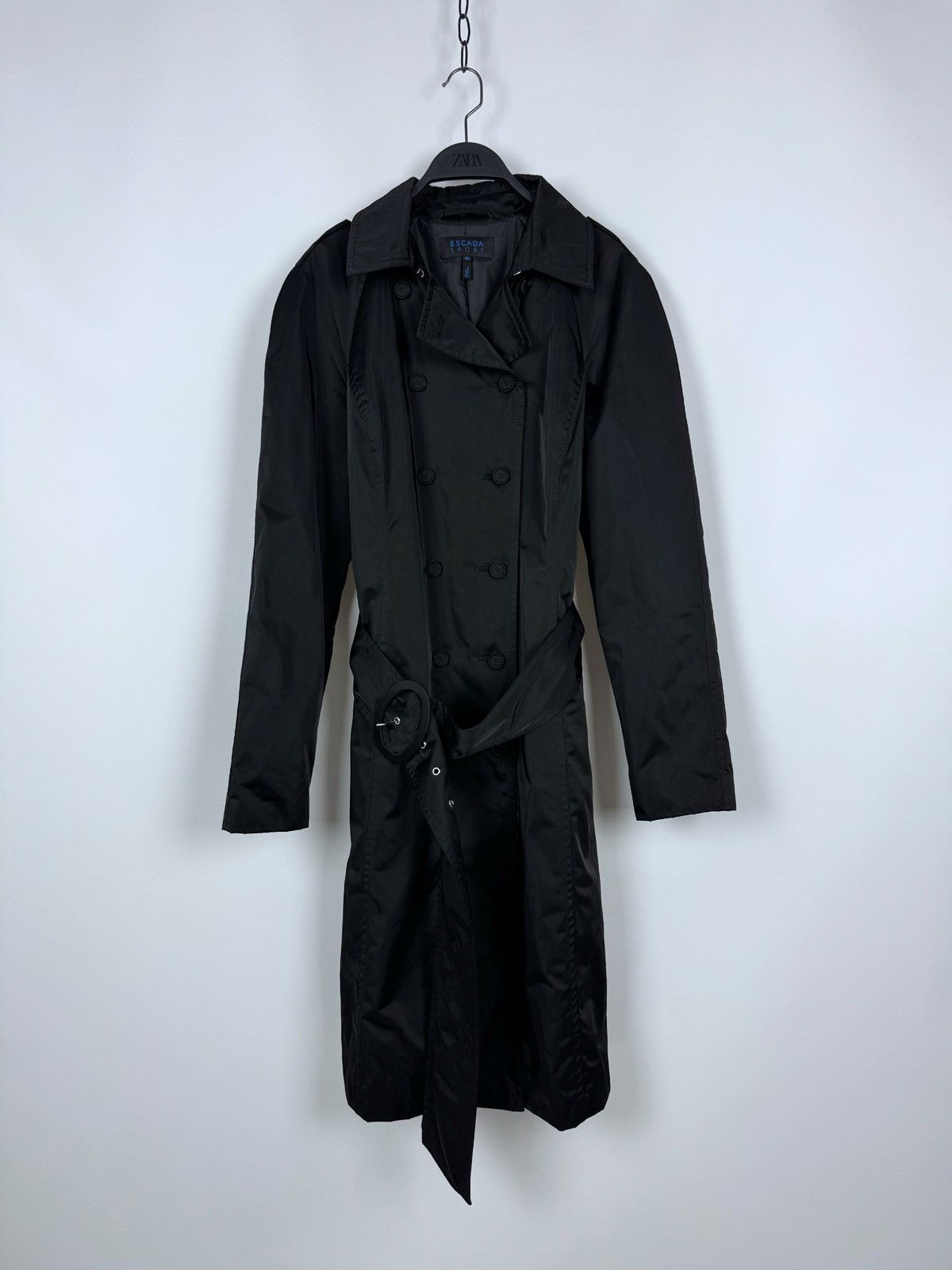 Escada Sport Escada Sport Double Breasted Trench Black Women’s Coat Size S / US 4 / IT 40 - 2 Thumbnail