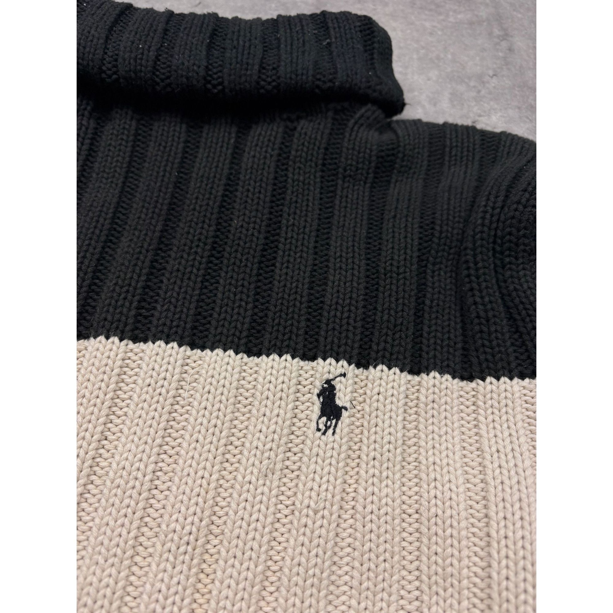 Polo Ralph Lauren Vintage Polo Ralph Lauren Ribbed Roll-Neck Sweater – Black & Size US L / EU 52-54 / 3 - 4 Thumbnail