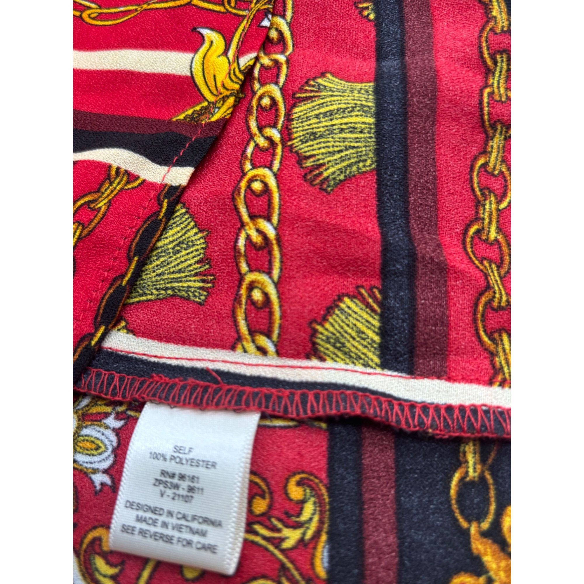 Other BeBop Trendy Plus Size Chain-Print Shirtdress, Scarlet/Blac Size ONE SIZE - 9 Thumbnail