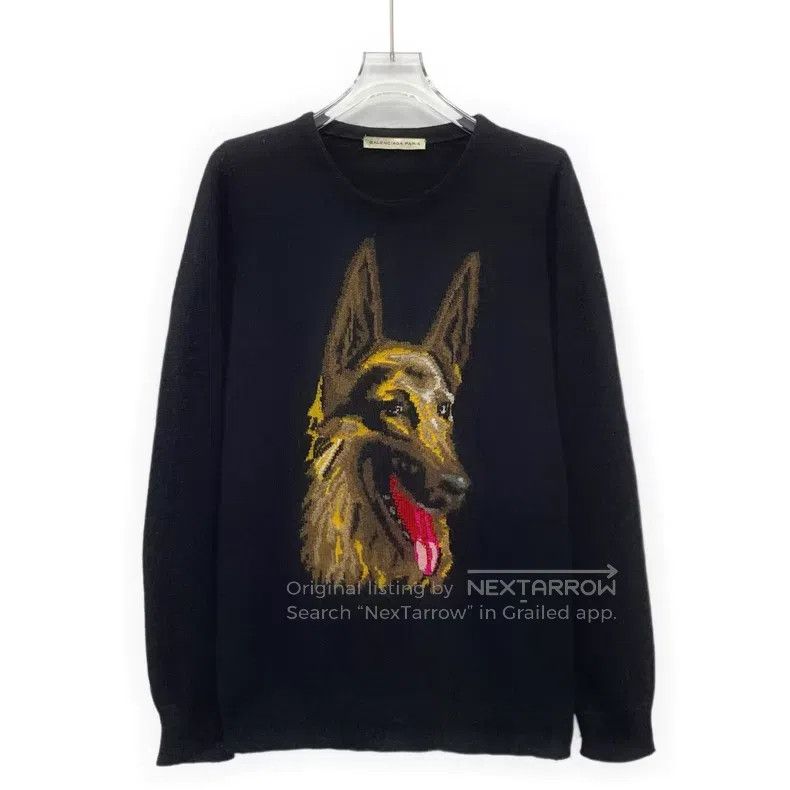 Balenciaga Balenciaga Black wolf head inlay flower wool round neck lo Size XS / US 0-2 / IT 36-38 - 1 Thumbnail