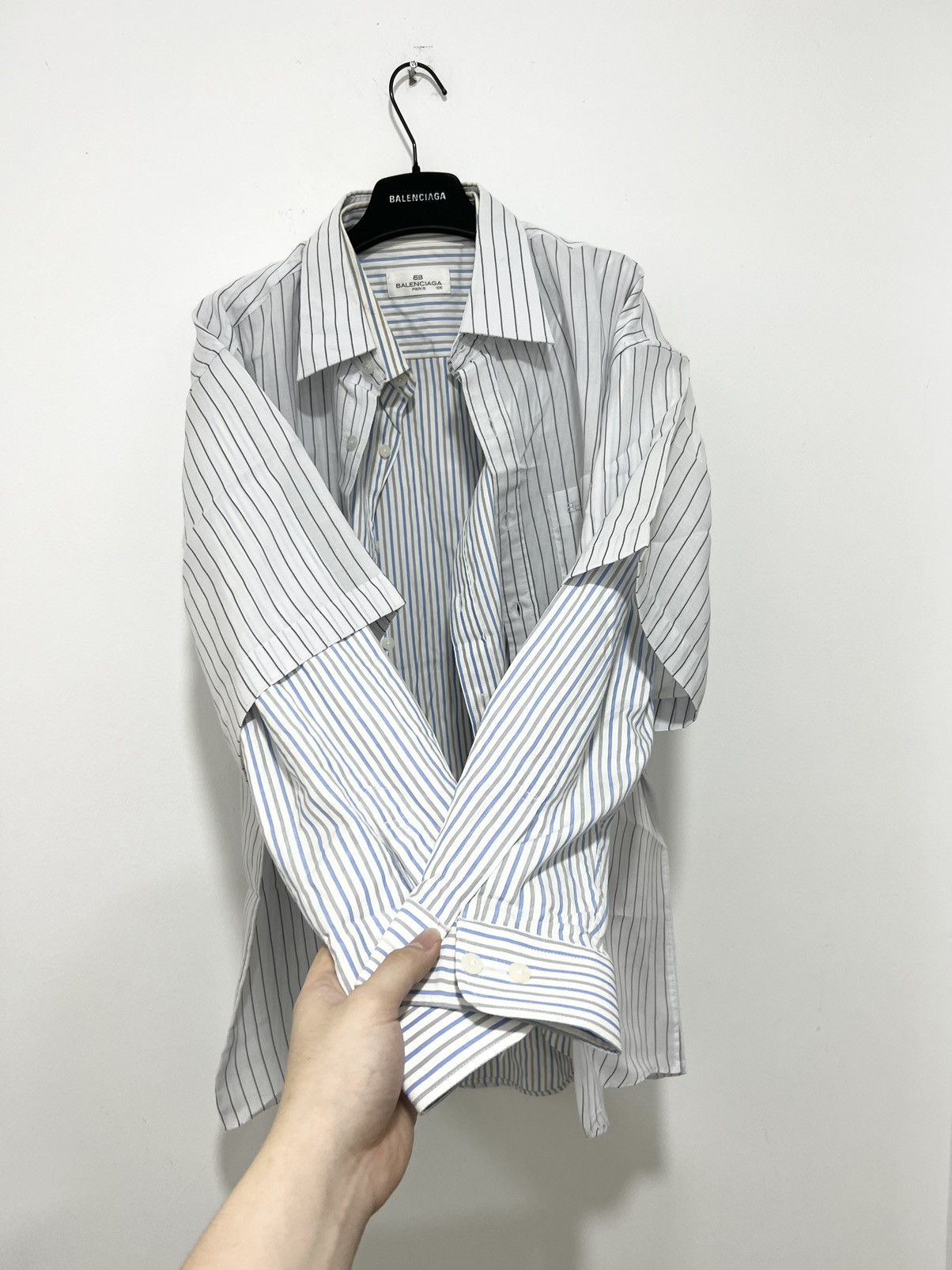Balenciaga Balenciaga Hybrid Double Layer Shirt Size US L / EU 52-54 / 3 - 11 Thumbnail