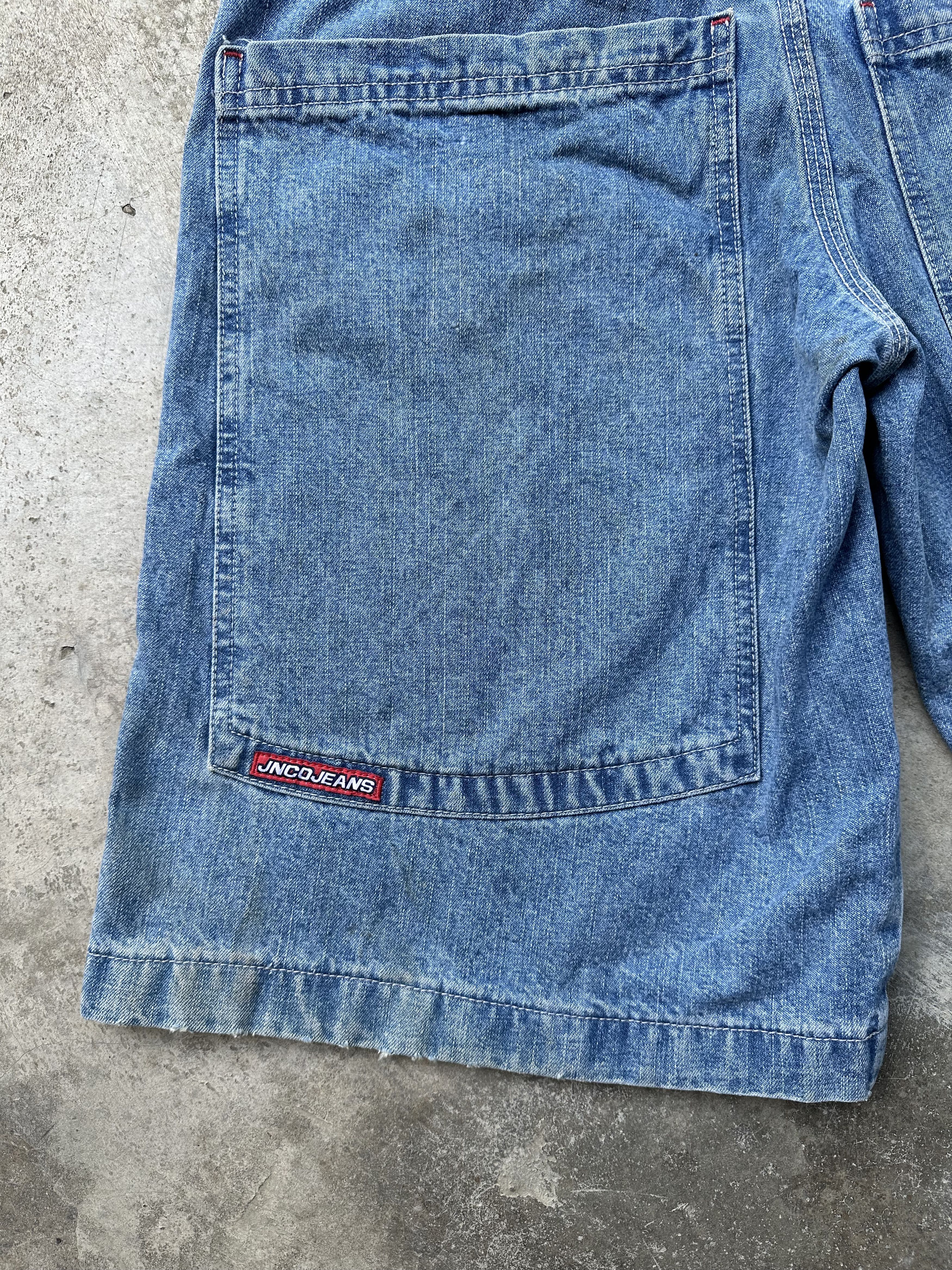 JNCO × Vintage 🔥🔥🔥 90s CRAZY SICK JNCO FLAMING DICE JEANS SHORT JORTS Size US 30 / EU 46 - 6 Thumbnail