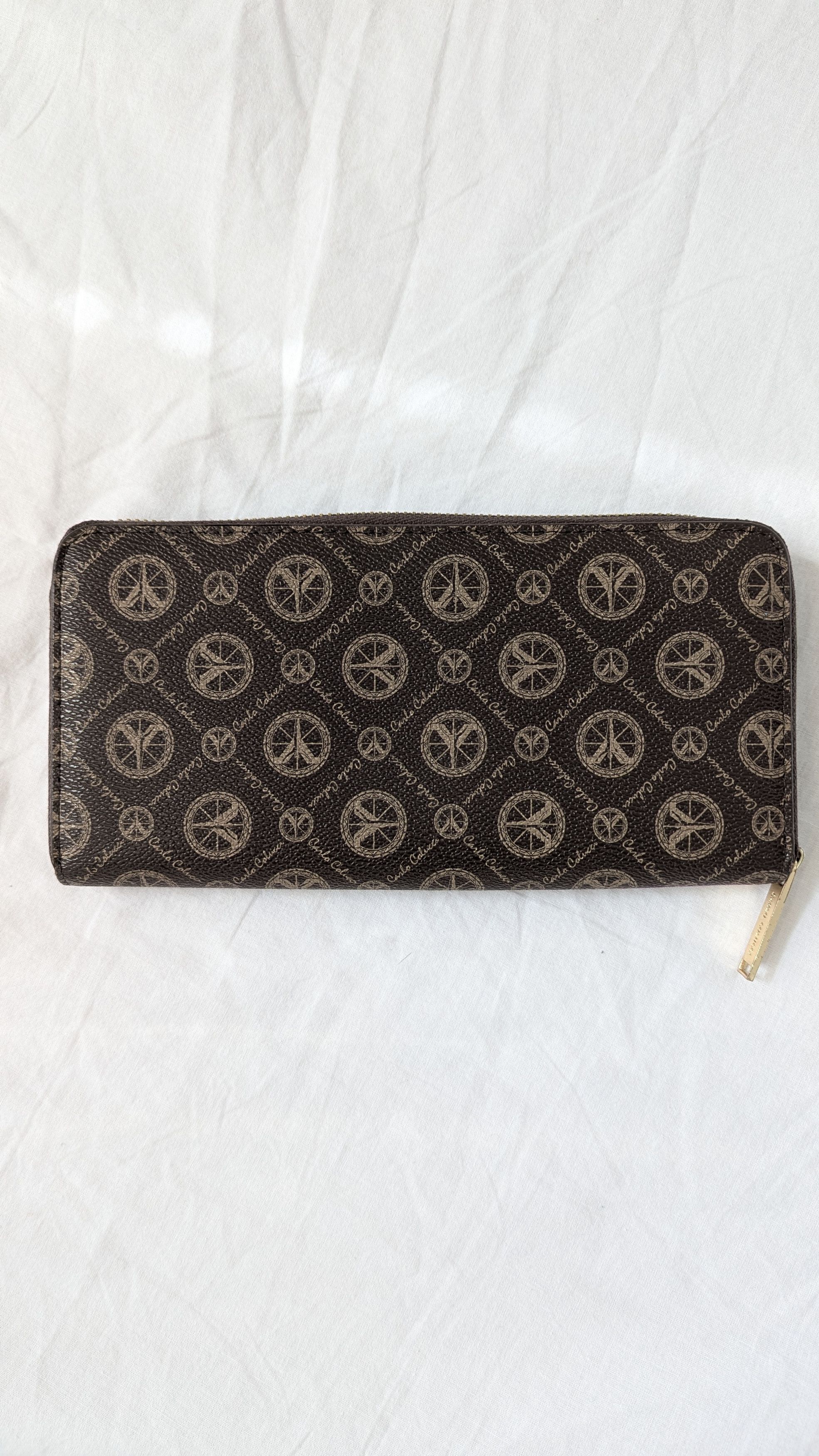 Carlo Colucci Carlo Colucci Logo Wallet Vintage Peace Print Brown Size ONE SIZE - 5 Thumbnail