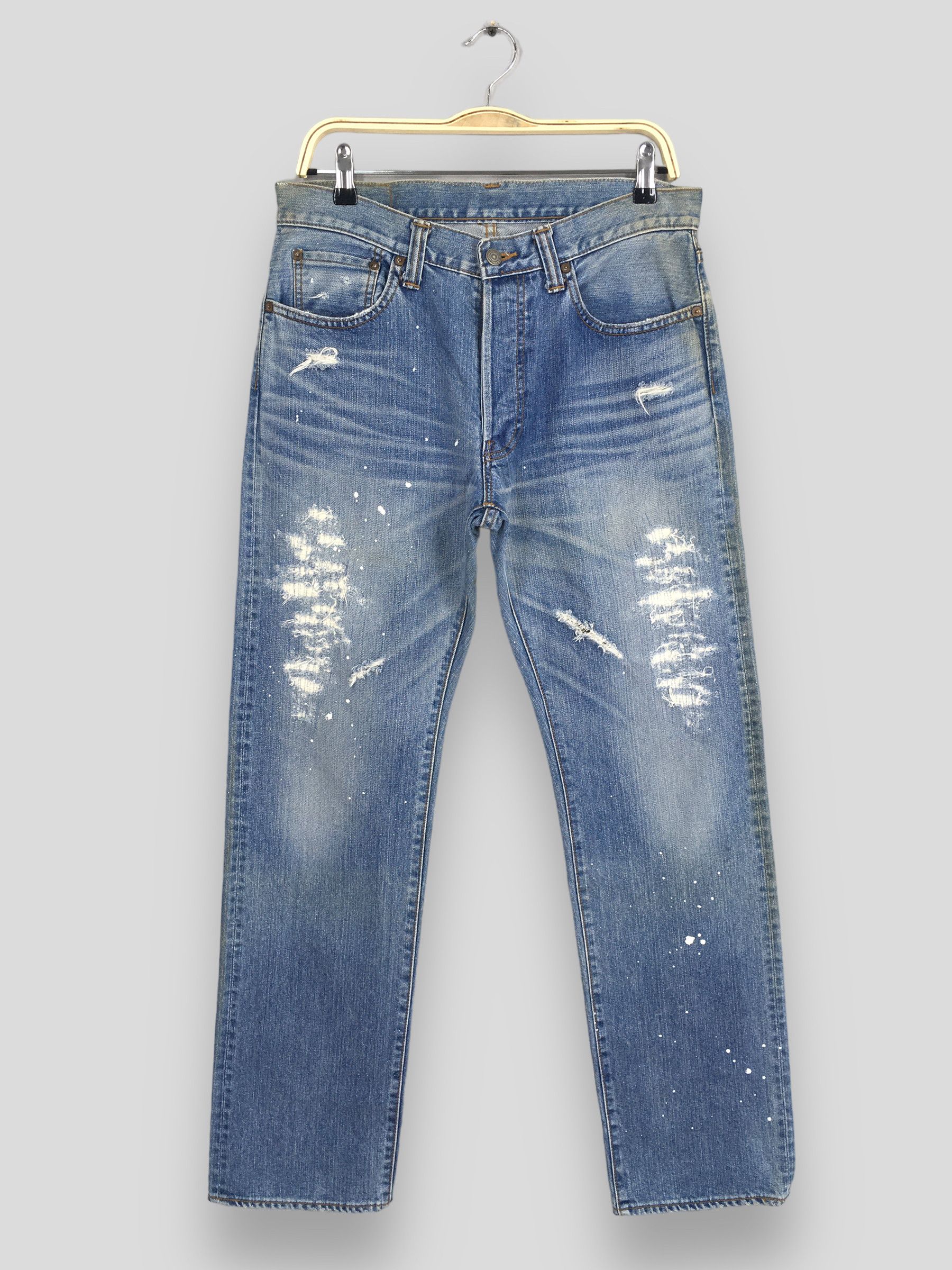 Eternal Size 31x31.5 Vintage Eternal Low Rise Distressed Jeans S551 Size US 31 - 1 Thumbnail