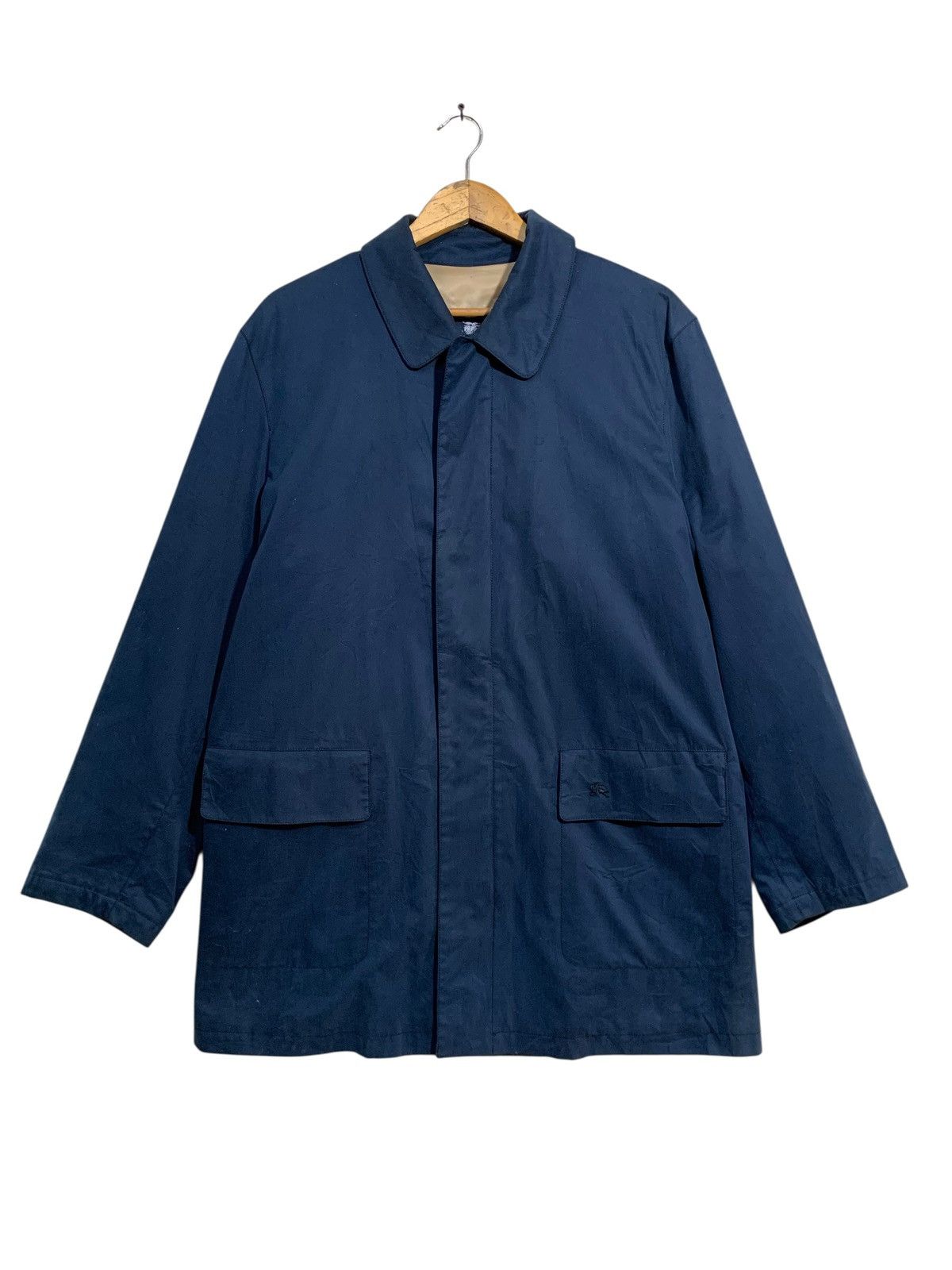 Burberry 🔥BURBERRY SPAIN NAVY WAXED JACKETS WOOL LINED Size US L / EU 52-54 / 3 - 6 Thumbnail