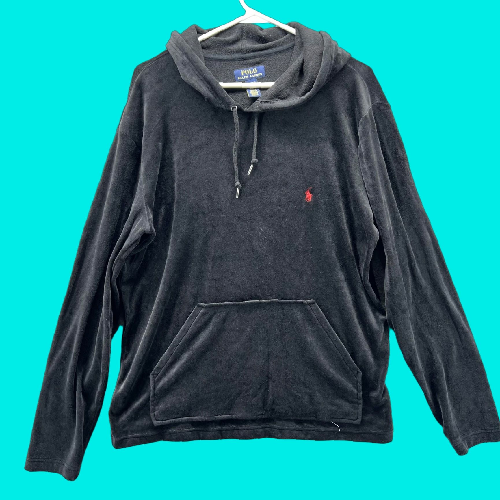 Polo Ralph Lauren Polo Ralph Lauren Pajama Top Mens M Black Velour Hooded Sleepwear Lounge Size US M / EU 48-50 / 2 - 1 Thumbnail