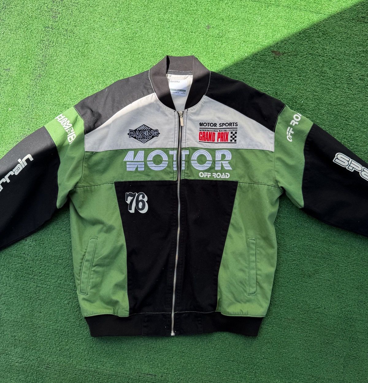 Bershka Bershka Denim Motocross Jacket Black Green Size M Rare Size US M / EU 48-50 / 2 - 3 Thumbnail