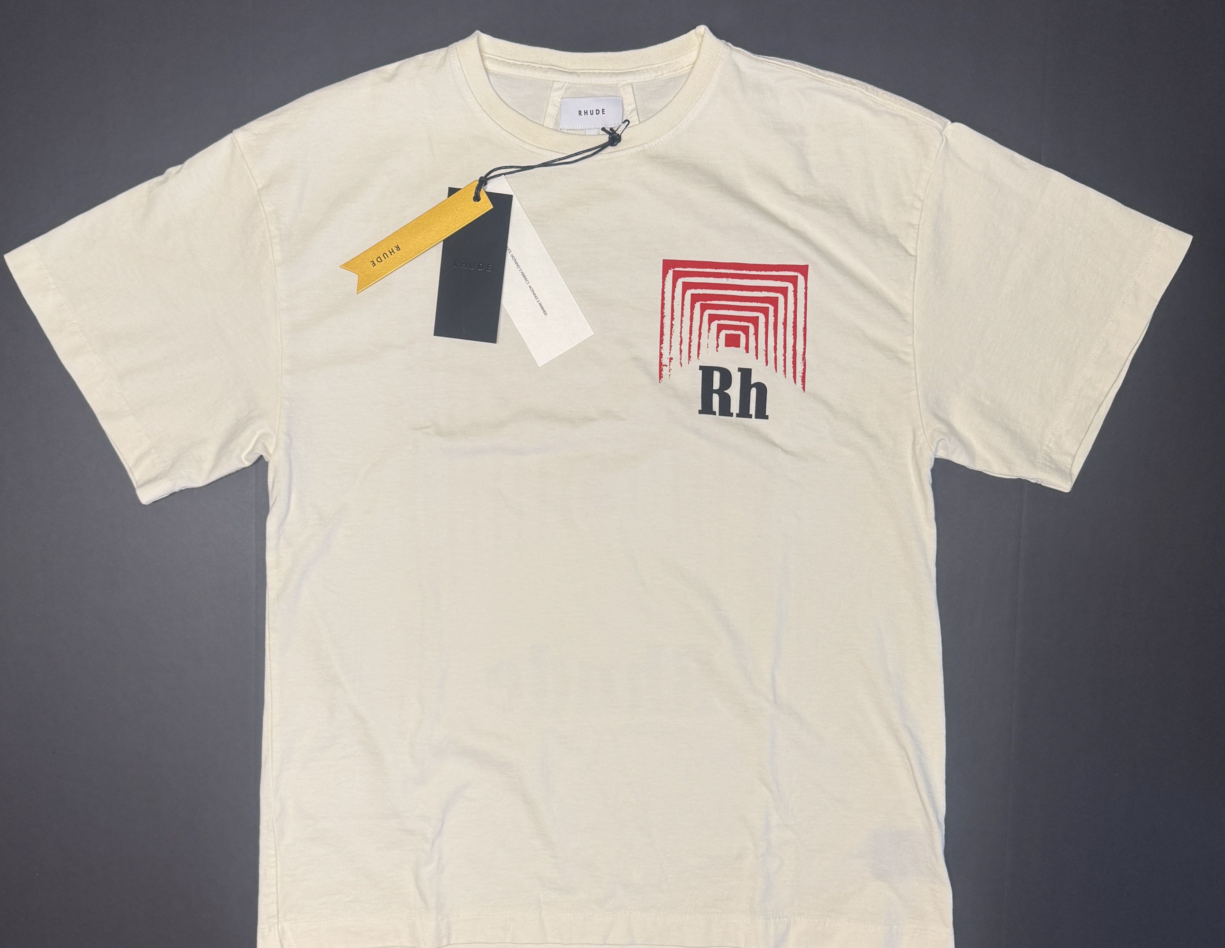 Rhude Rhude Graphic Tee ‘ Box Perspective ‘ Cream/Red Size US S / EU 44-46 / 1 - 1 Thumbnail