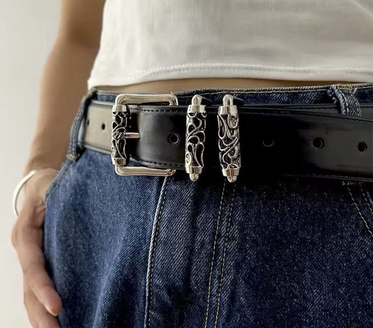 Other cowhide Real leather belt Size ONE SIZE - 2 Thumbnail