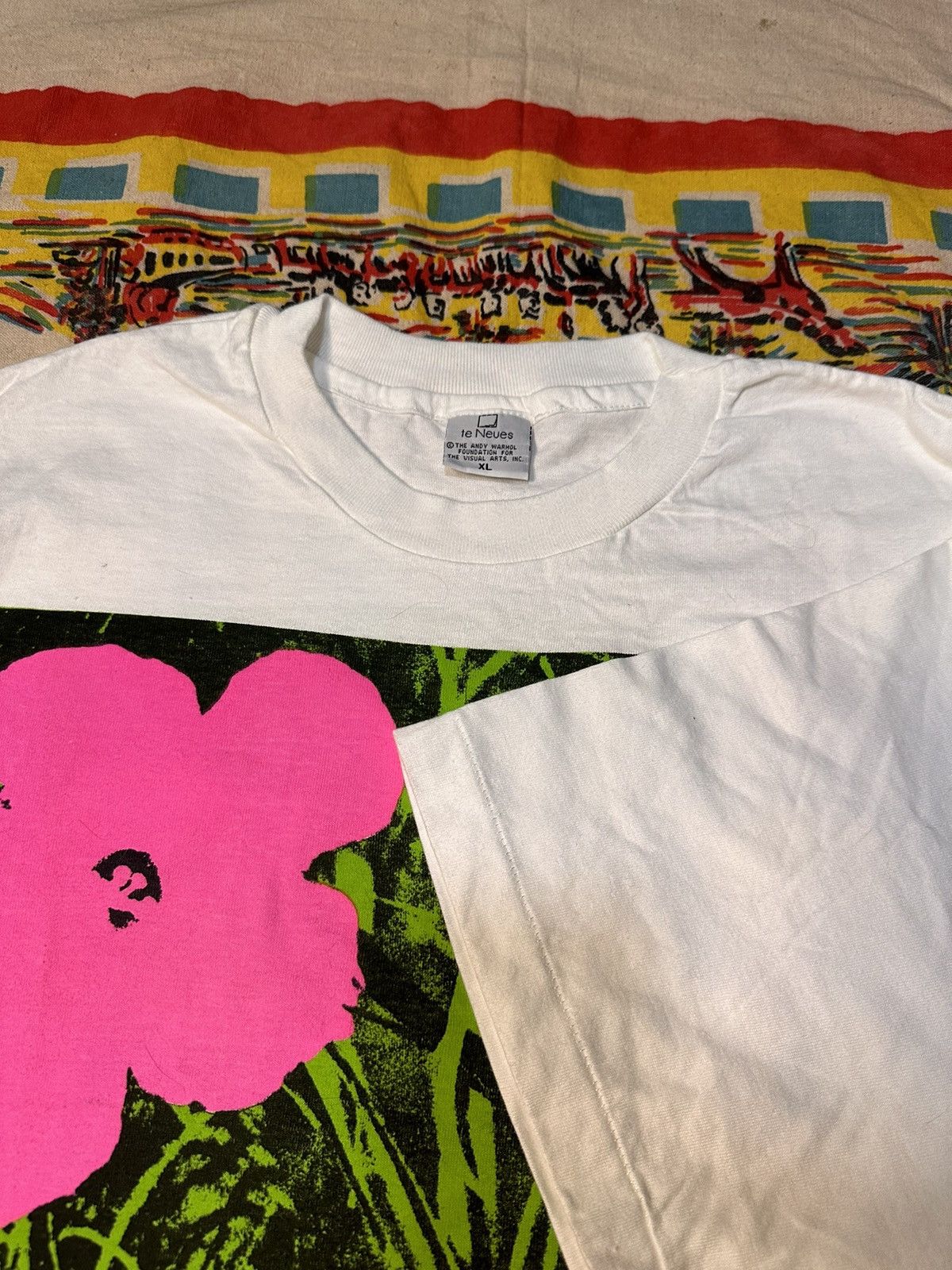 Andy Warhol × Vintage Vintage 90s Andy Warhol Flowers Pop Art T Shirt Size US XL / EU 56 / 4 - 4 Thumbnail