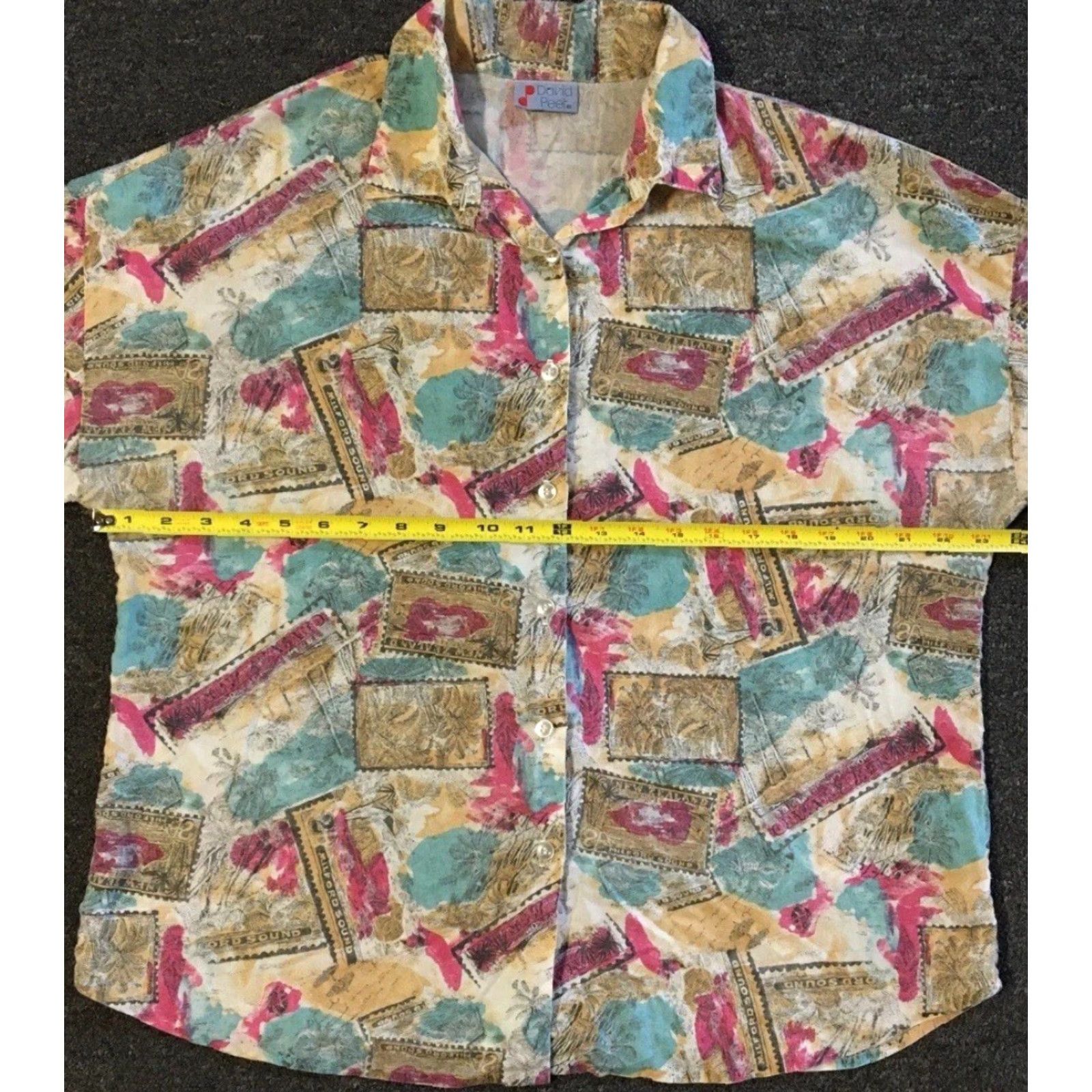 Vintage VINTAGE New Zealand Abstract Art All Over Print Button-Up Shirt L Women Yellow 80s 90s Vaporwave Grunge Beach Surf Milford Sound AS Size L / US 10 / IT 46 - 6 Thumbnail