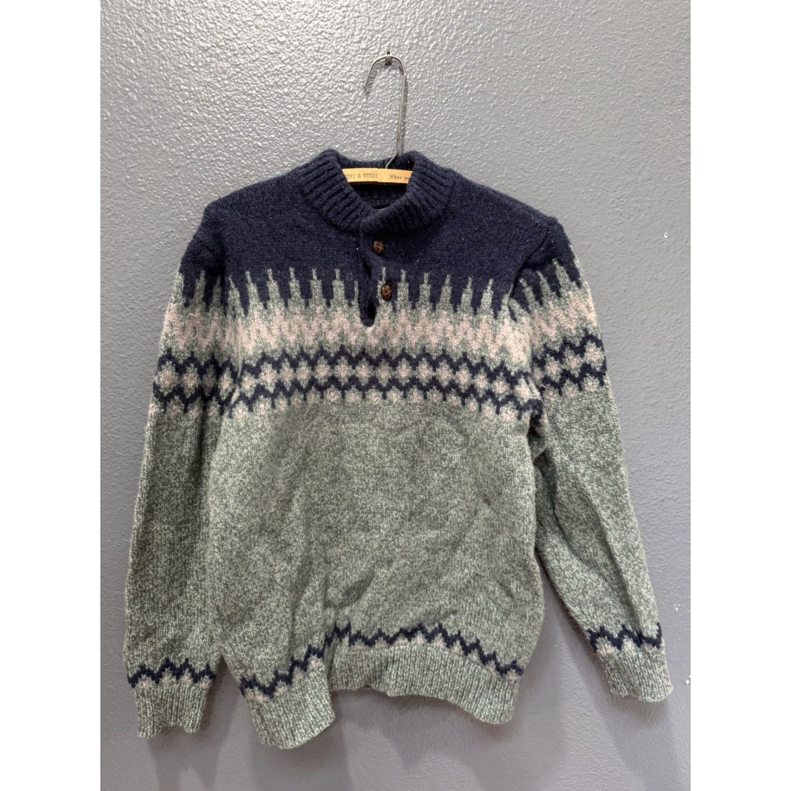 Vintage VINTAGE L.L. Bean Knit Wool Graphic Sweater Men’s Pullover Size M Blue Wool Knit 25in 18in Mens Size US M / EU 48-50 / 2 - 3 Thumbnail