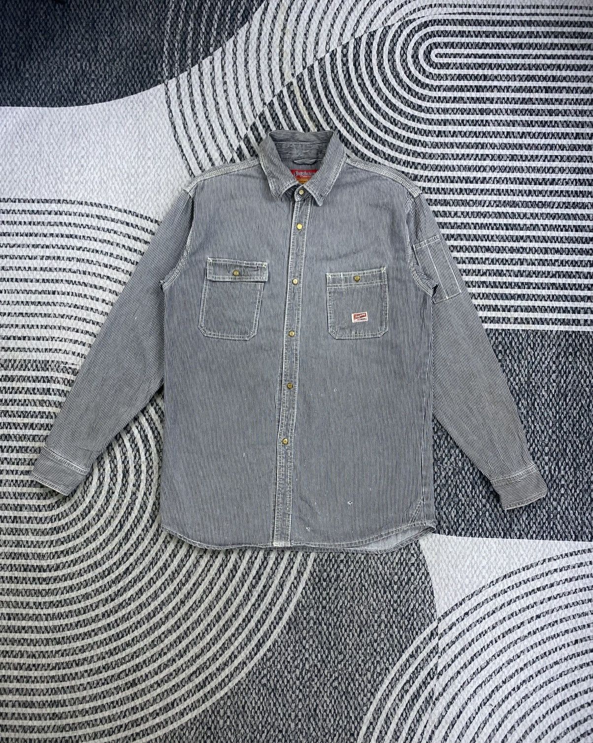 Japanese Brand Vintage Dogman Hickory Striped Longsleeve Button Up Shirt Size US M / EU 48-50 / 2 - 1 Thumbnail