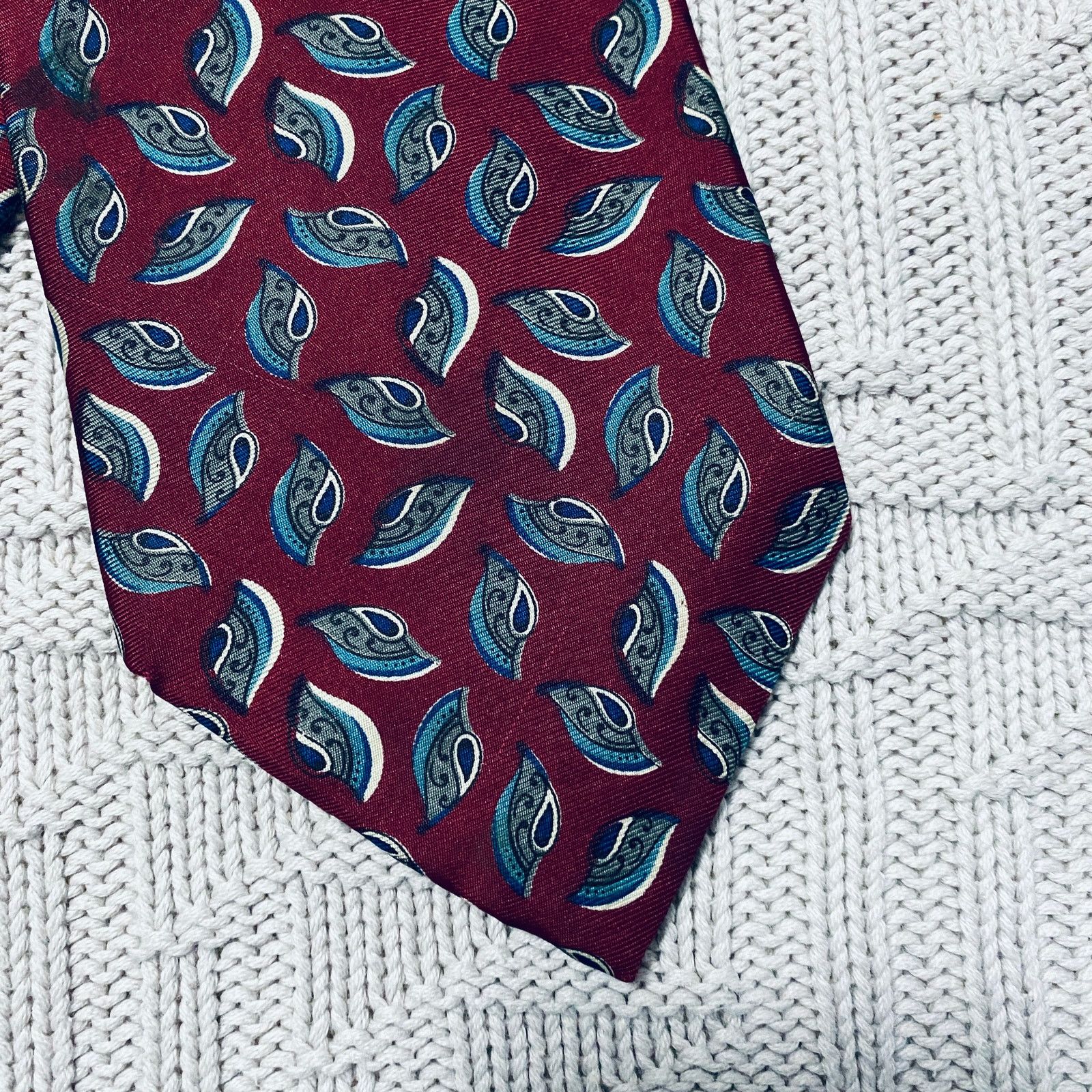 Dior Vintage Dior maroon abstract silk tie Size ONE SIZE - 2 Thumbnail