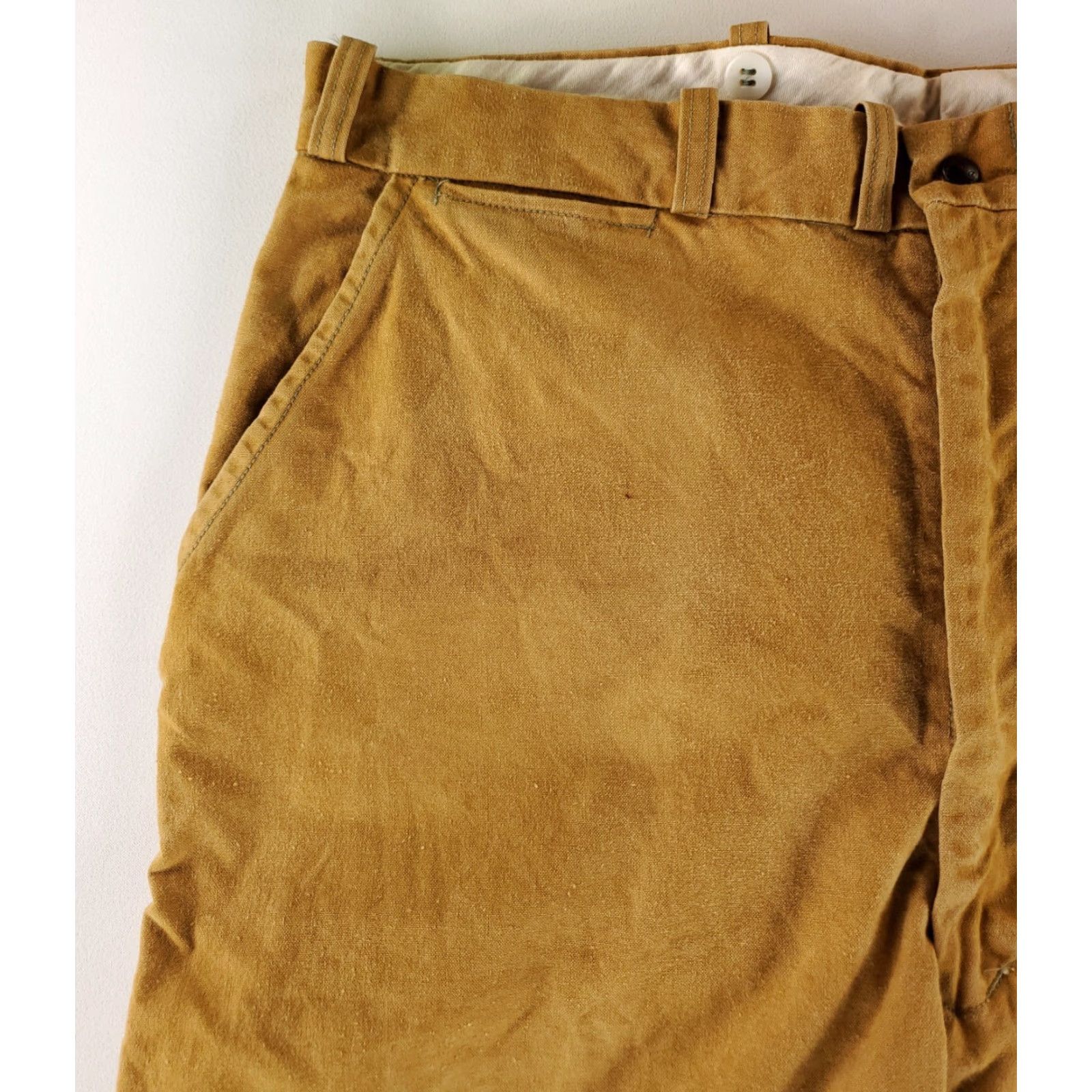 Vintage VINTAGE Duxbak Hunting Pants Suspender Brown Mens 37x29 Sanforized 40s Canvas Field Inseam 29 May be worn staining fading pilling Size US 37 - 7 Thumbnail
