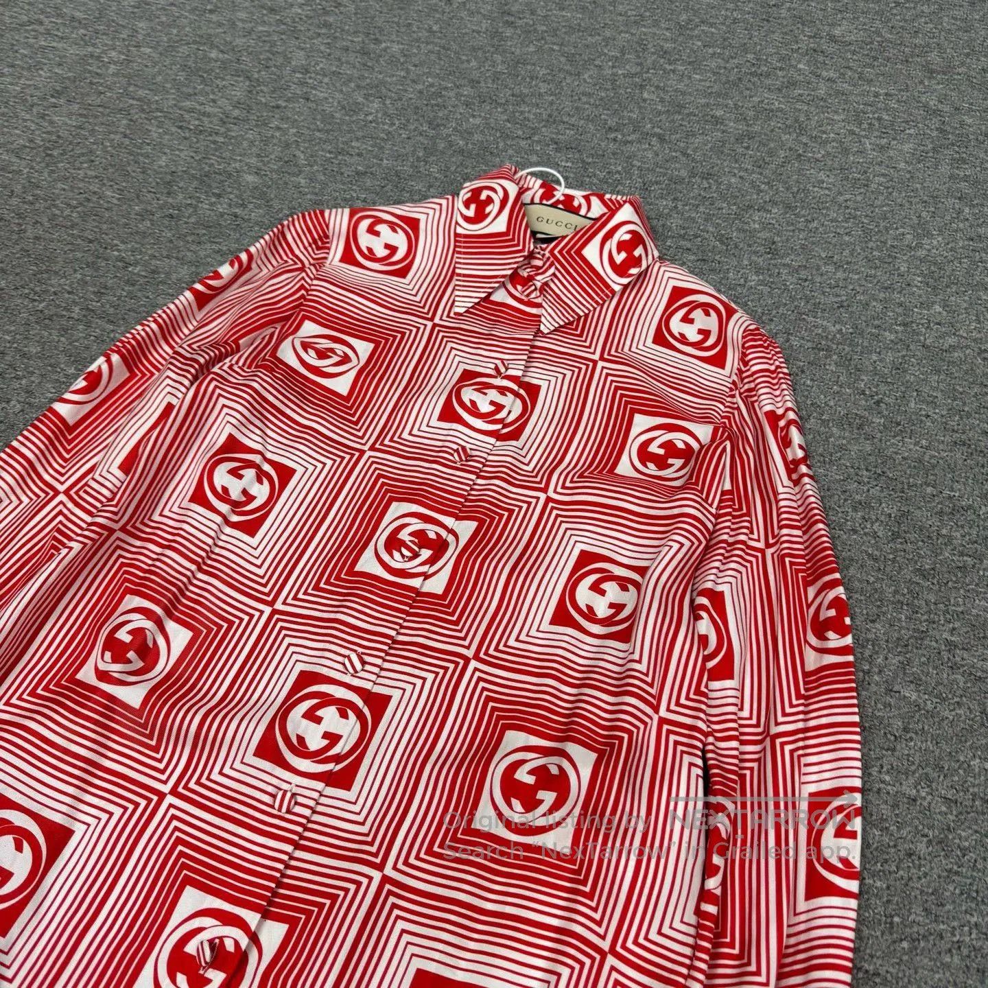 Gucci Gucci Red GG Logo Silk Long. Size S / US 4 / IT 40 - 2 Thumbnail