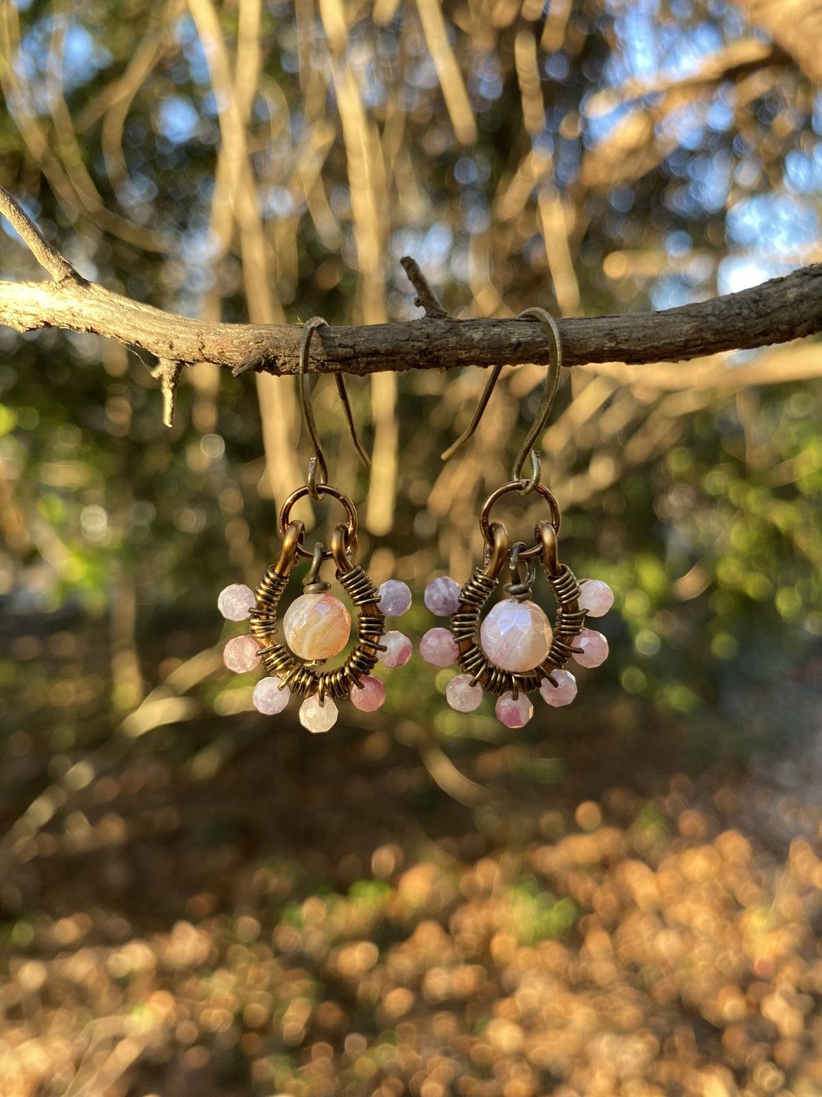 Handmade Plum Tourmaline Hoops Size ONE SIZE - 2 Thumbnail