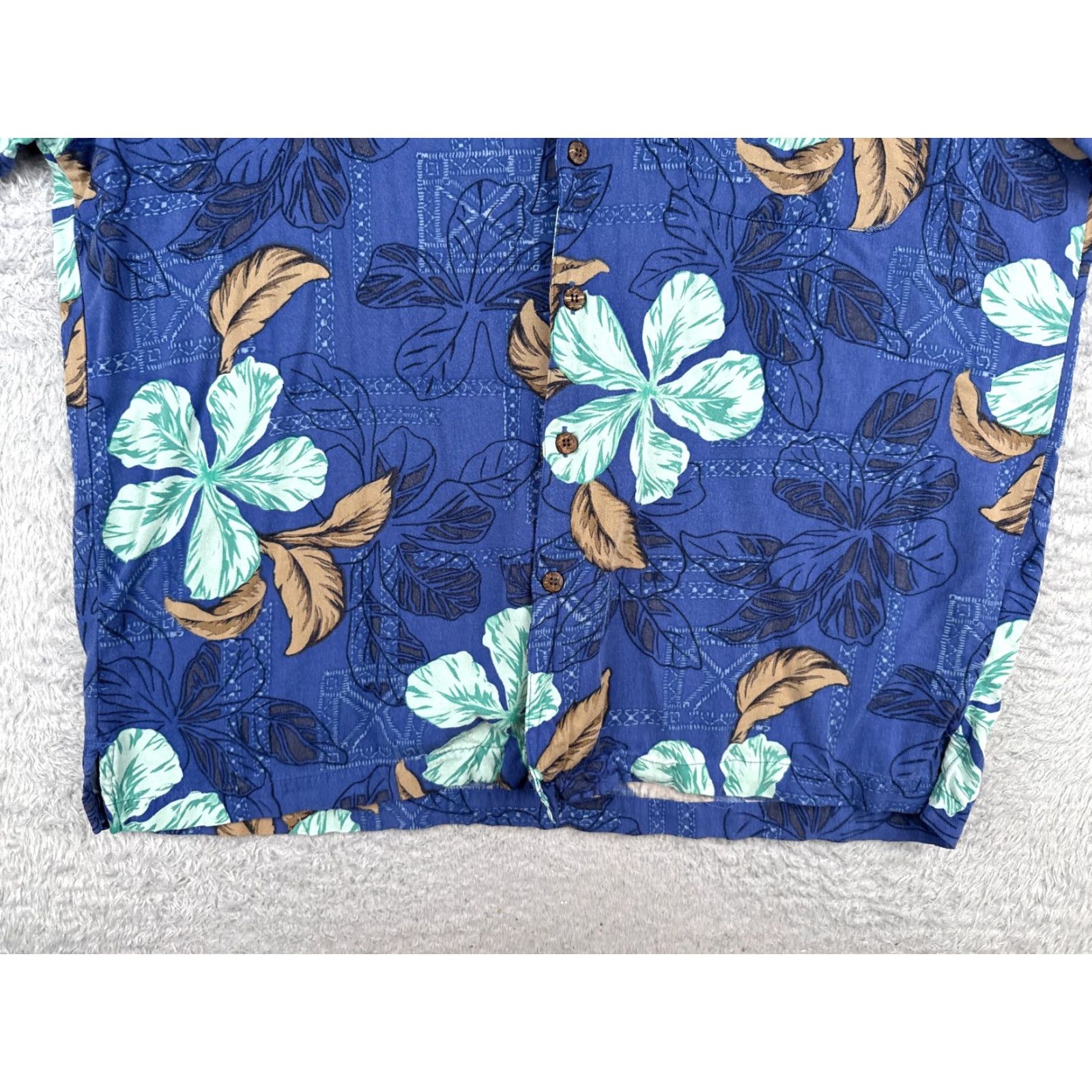 Vintage VINTAGE La Cabana Shirt Men 2XL Blue Floral Hawaiian Rayon Button-Up Short Sleeve, 100% Rayon, Island/Seasonal Mens Shirt Size US XXL / EU 58 / 5 - 5 Thumbnail