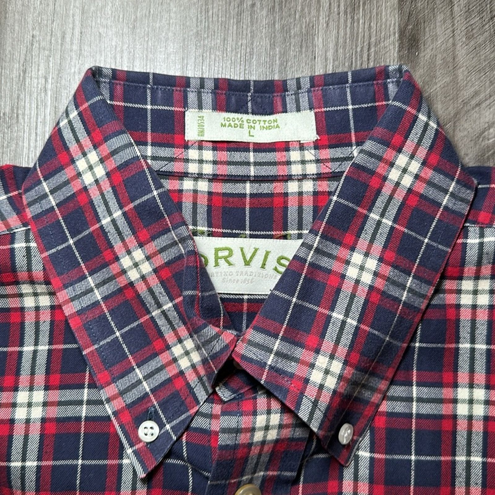 Orvis Orvis Light Flannel Plaid Long Sleeve Button Down - Large Size US L / EU 52-54 / 3 - 7 Thumbnail