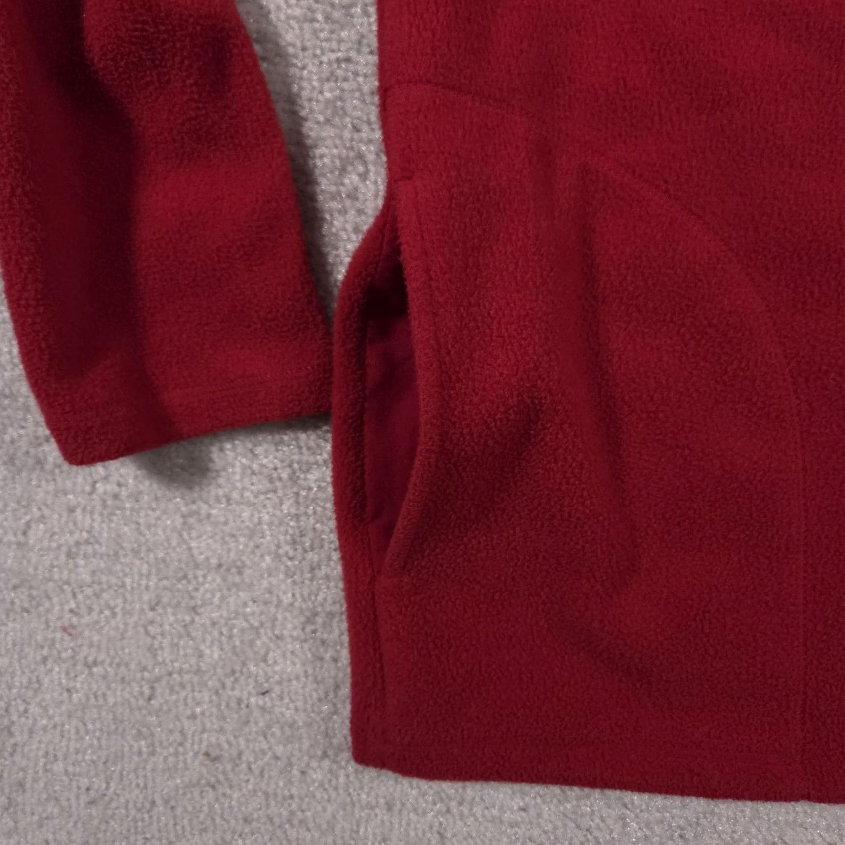 Vintage Cuddl Duds Pullover Womens Large Red Maroon Fleece Snap Front Warm Cozy Pockets Size L / US 10 / IT 46 - 4 Thumbnail