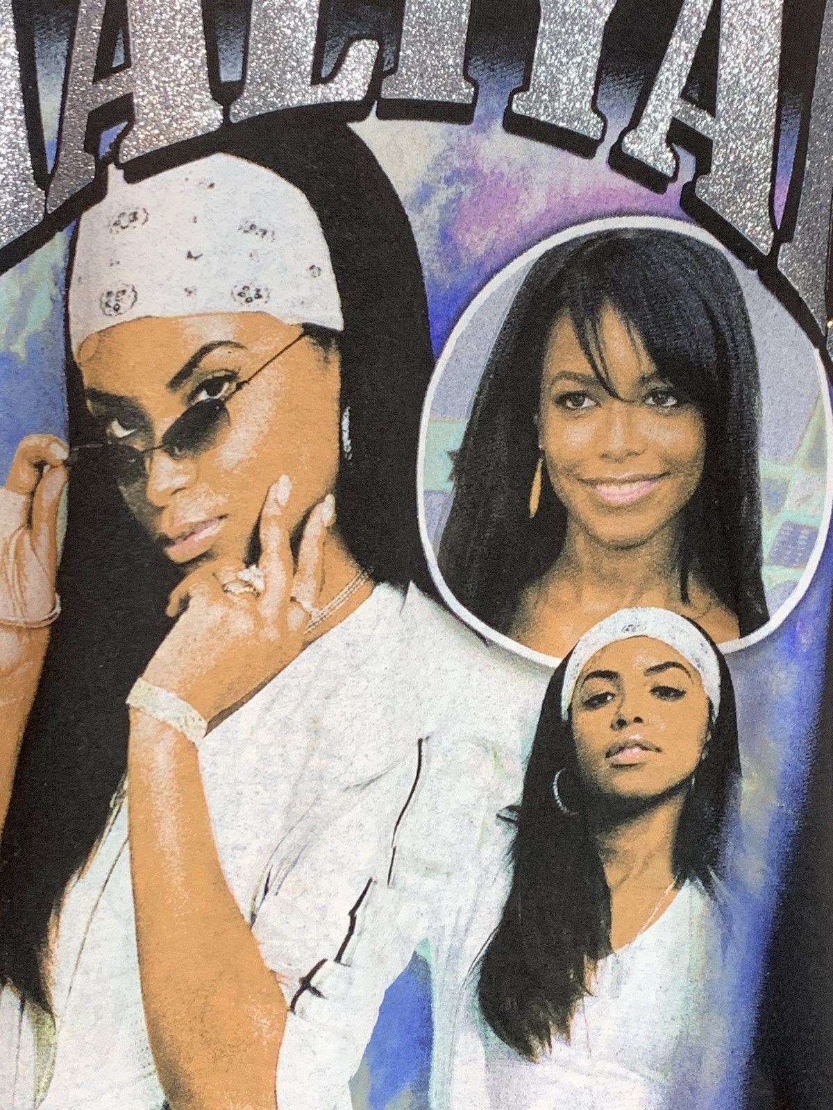 Rap Tees *RARE* Aaliyah Baby Girl Glitter Rap Tee Style Crewneck - S Size US S / EU 44-46 / 1 - 5 Thumbnail