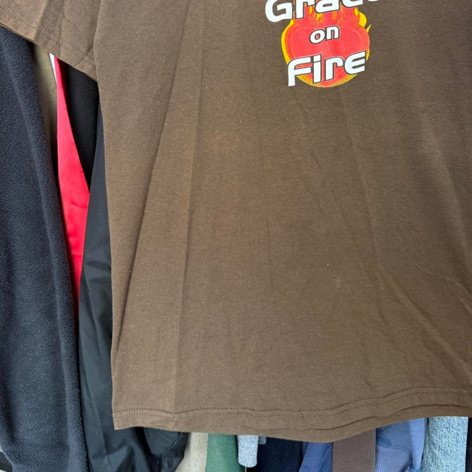 Hanes Vintage Y2K Grace on Fire Skater Style T-Shirt Brown Size US M / EU 48-50 / 2 - 4 Thumbnail