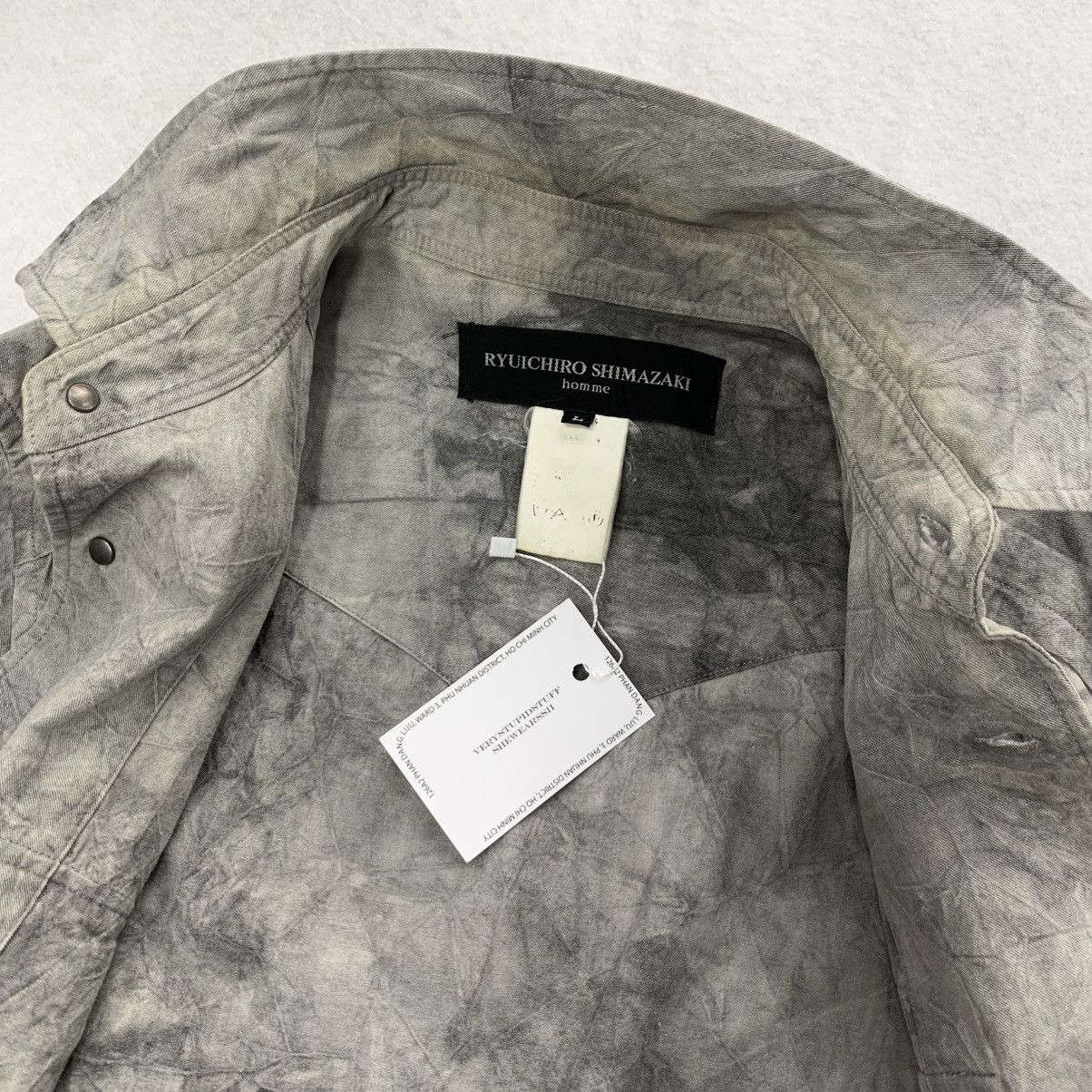 Ryuichiro Shimazaki Ryuichiro Shimazaki Homme Marble Wash Denim Shirt Jacket Size US L / EU 52-54 / 3 - 6 Thumbnail