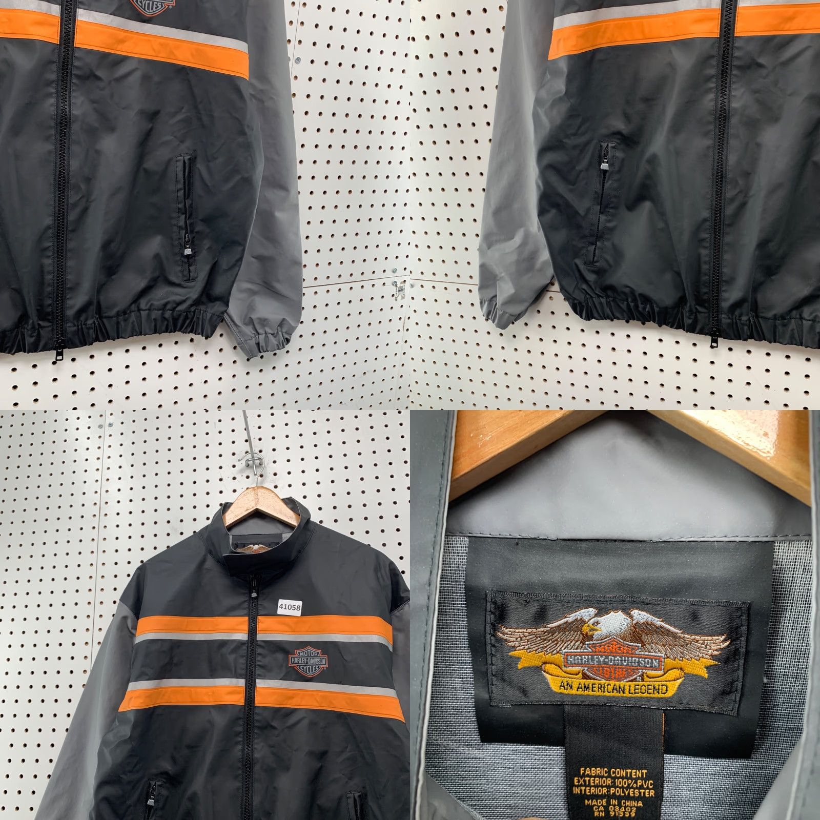 Harley Davidson Vintage Harley Davidson Windbreaker Rain Jacket Men XS Black Orange PVC Softshell 90s Motorcycle Outerwear Size US XS / EU 42 / 0 - 8 Thumbnail