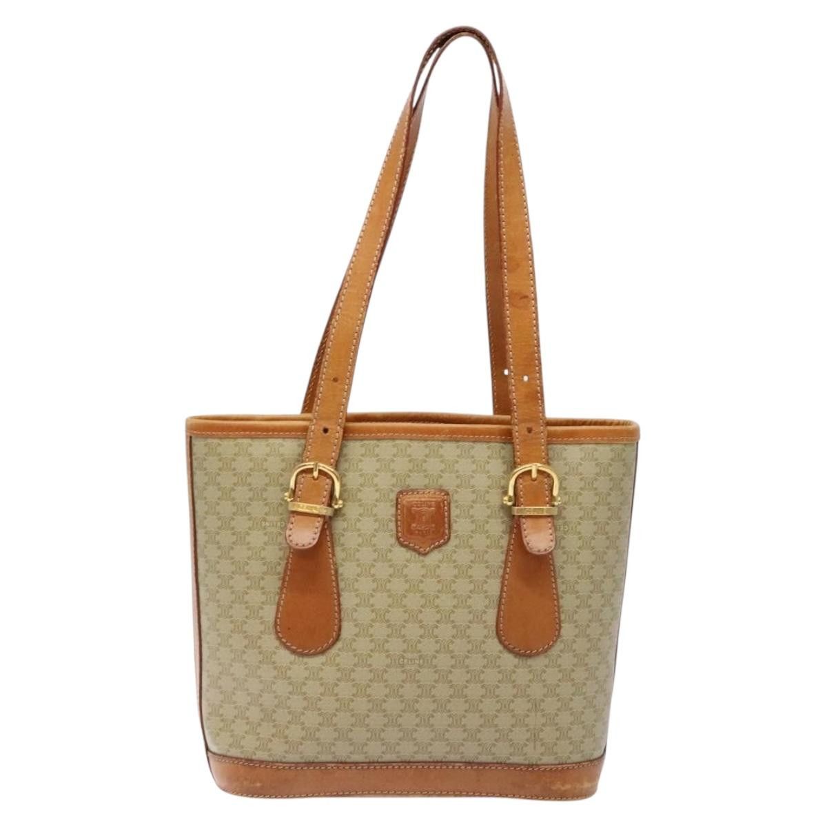 Celine CELINE Macadam Canvas Tote Bag Beige Gold Size ONE SIZE - 2 Thumbnail