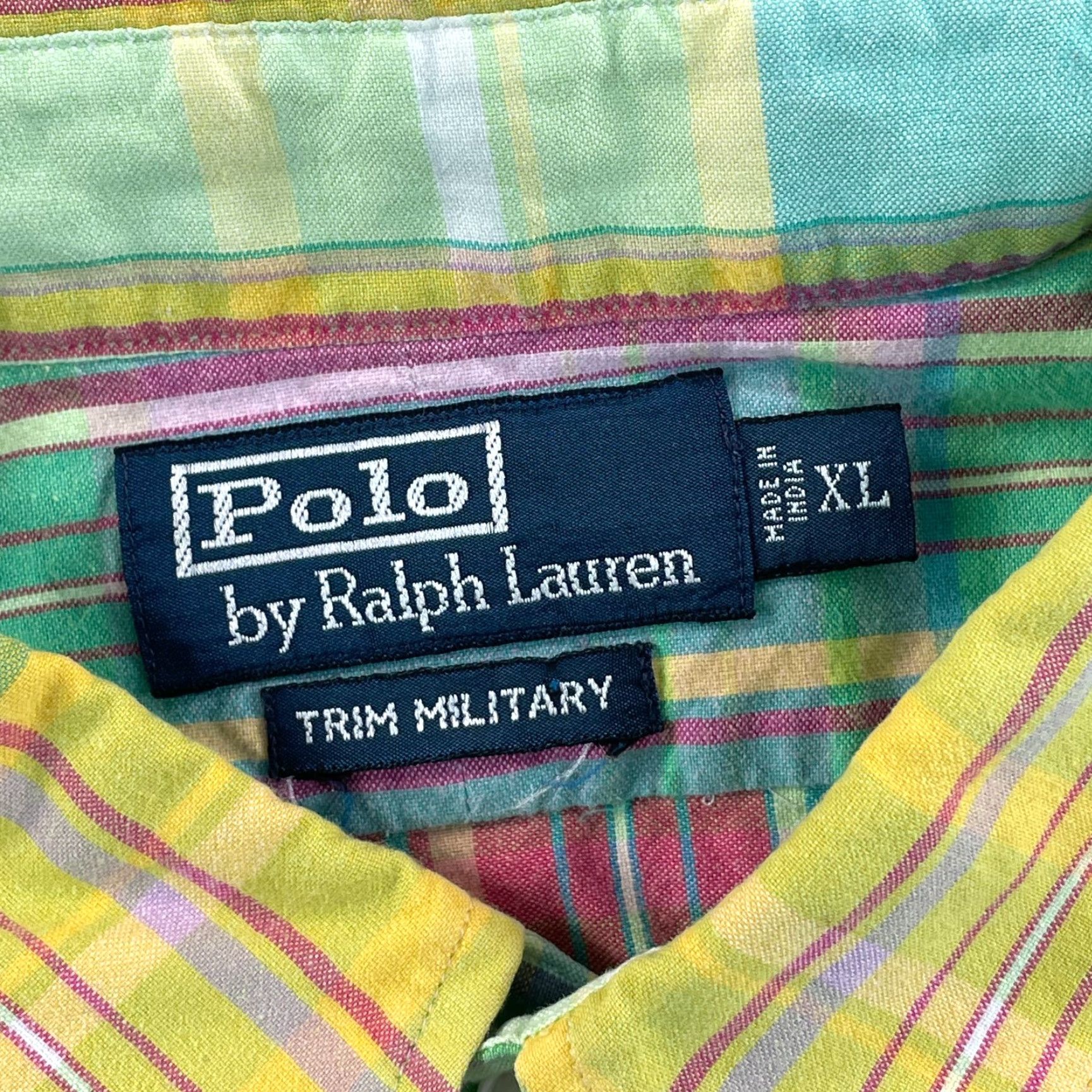Polo Ralph Lauren VINTAGE Polo Ralph Lauren Madras Shirt Men XL Multi Tartan Plaid Military Trim Shirt Size US XL / EU 56 / 4 - 2 Thumbnail
