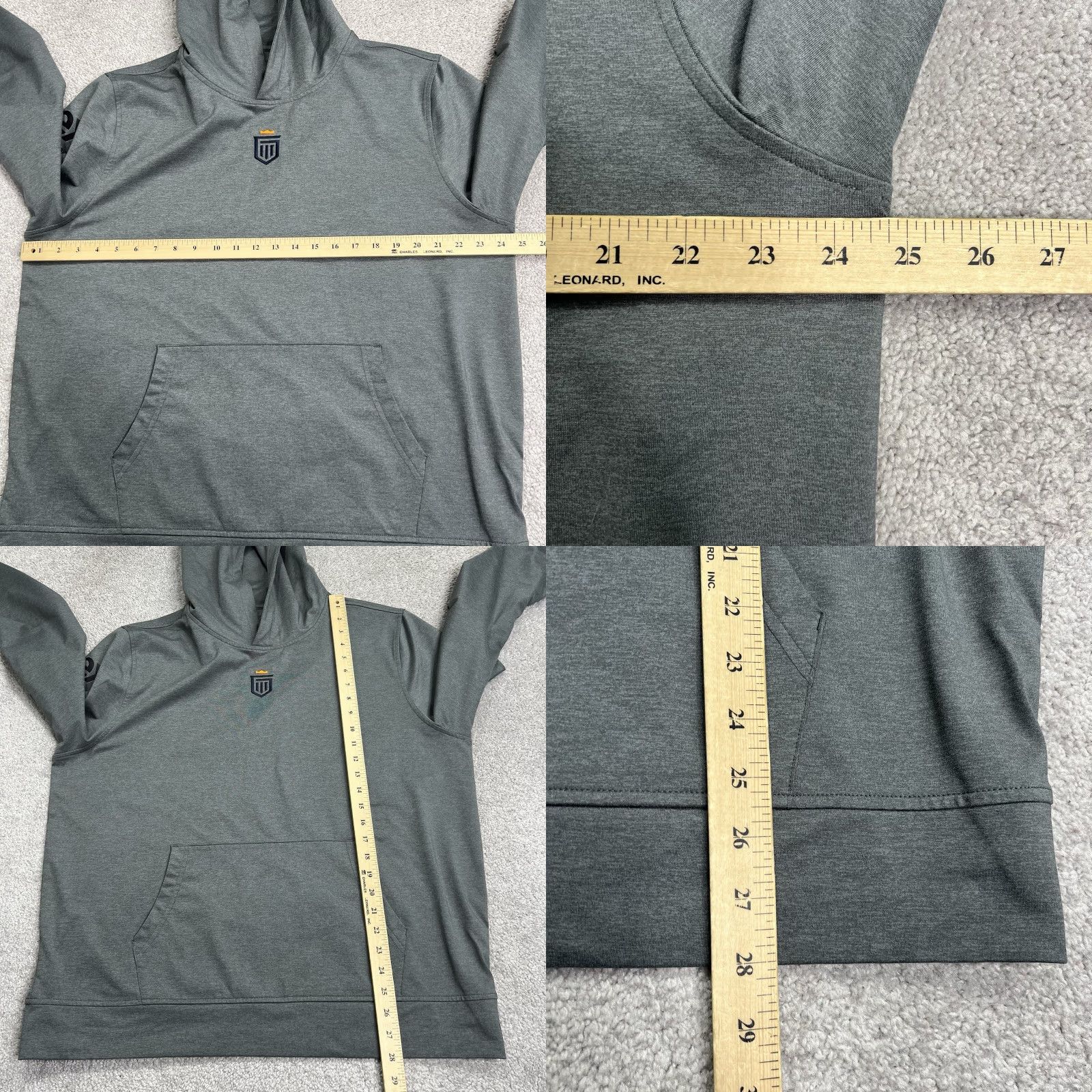 Vintage Greatness Wins Core Tech Hoodie Mens XL Gray Performance Stretch Excelbbal Logo Size US XL / EU 56 / 4 - 8 Thumbnail