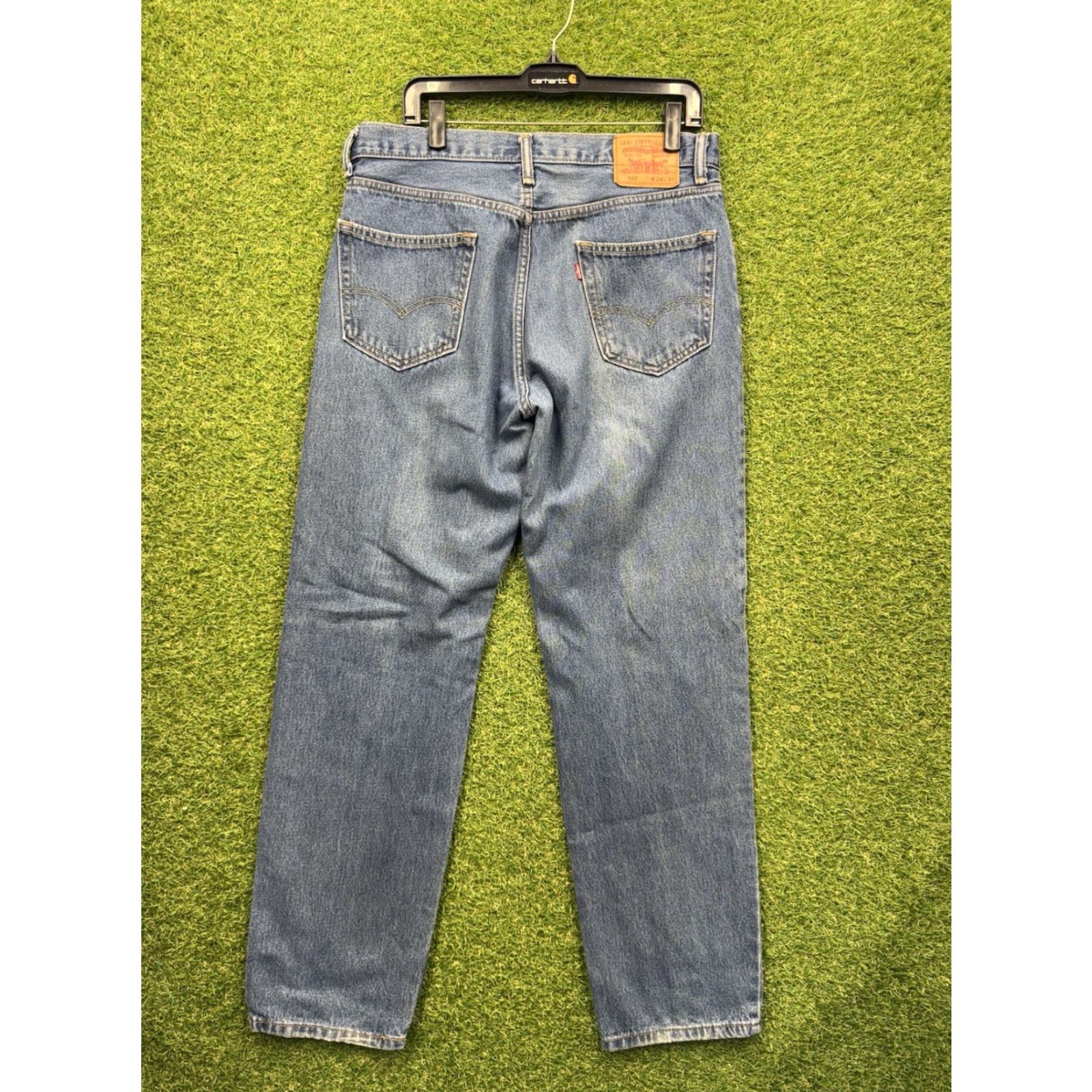 Levi's Levi's 550 Jeans Mens Relaxed Fit Casual Dark Wash Distressed 90s 34x34 Blue Size US 34 / EU 50 - 2 Thumbnail