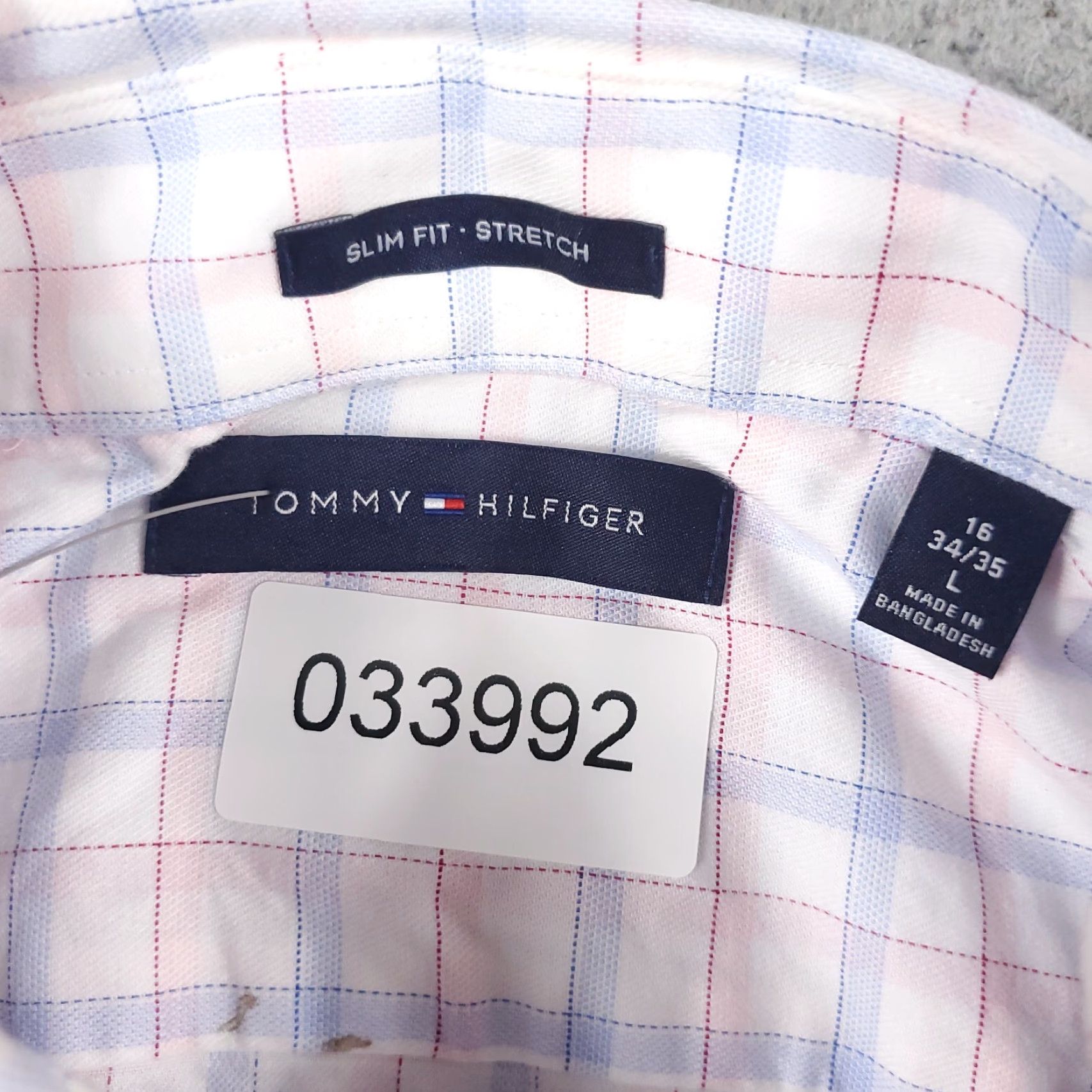 Tommy Hilfiger Tommy Hilfiger Shirt Mens Large Blue White Plaid Button Up Long Sleeve Size US L / EU 52-54 / 3 - 6 Thumbnail