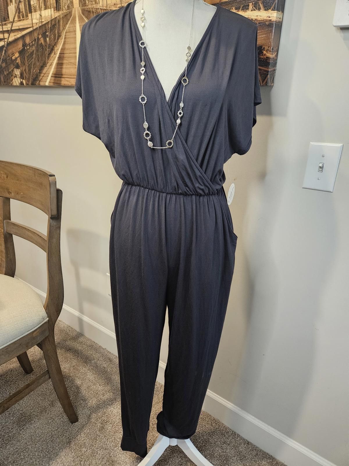 Designer Nwt You Got This Jumper - Elegant Gray Jumpsuit for Women Size 36" / US 14 / IT 50 - 1 Thumbnail