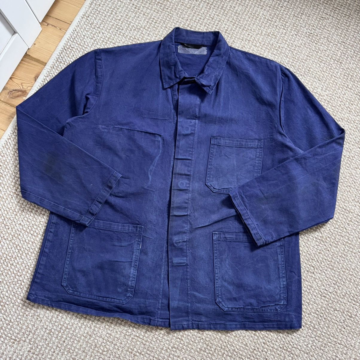 French vintage washed faded workwear jacket