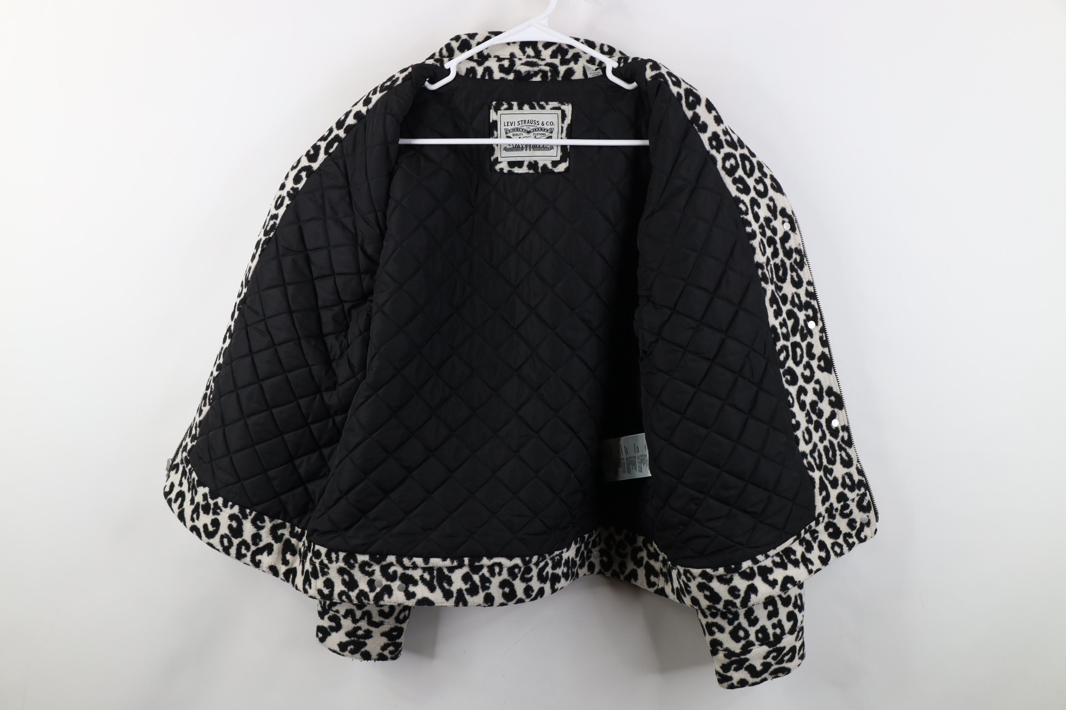 Levi's Vintage Y2K Levis Cheetah Quilted Fleece Trucker Jacket Size L / US 10 / IT 46 - 11 Thumbnail