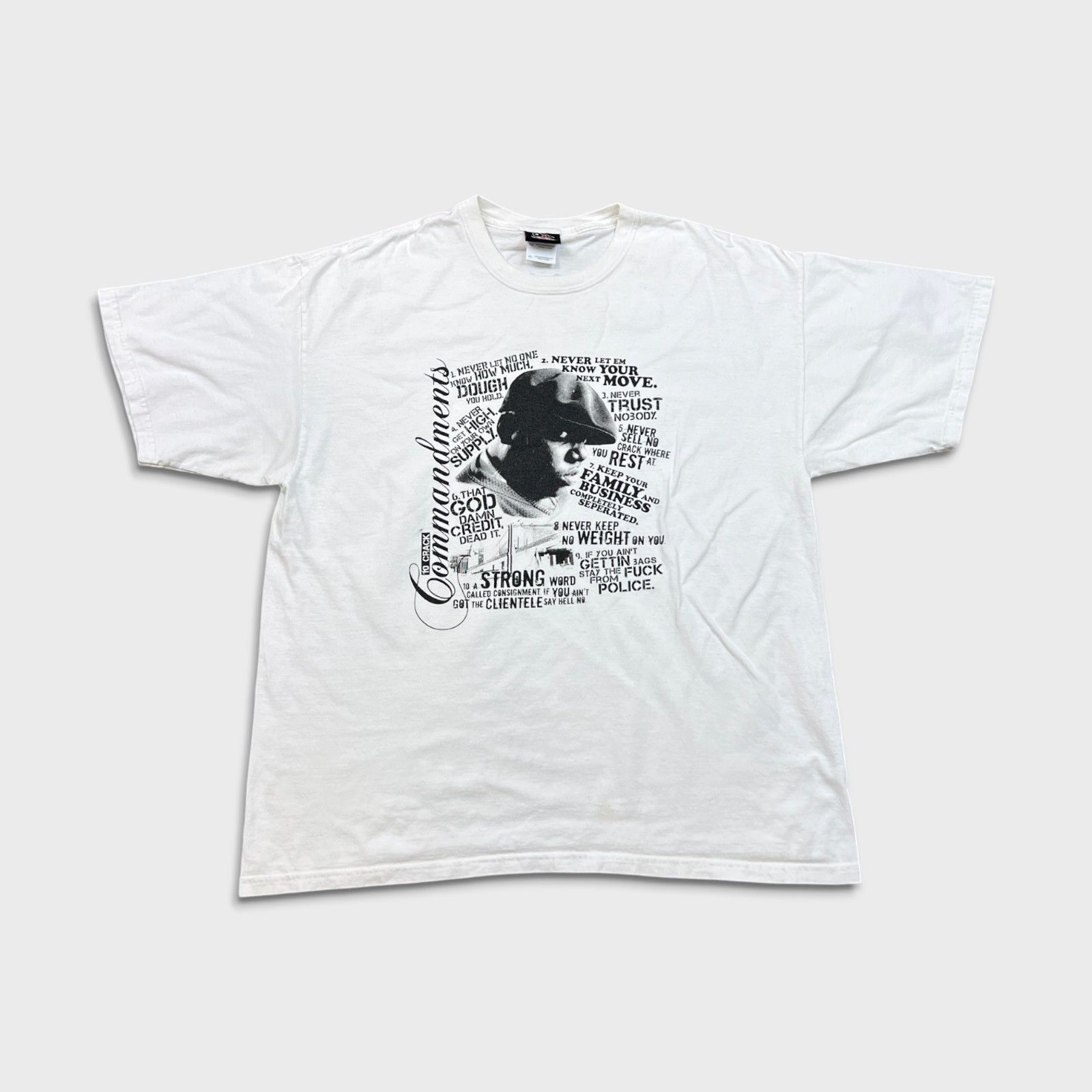 Rap Tees × Vintage Vintage 2009 Notorious BIG Shirt Commandments Biggie Rap Tee Size US XL / EU 56 / 4 - 1 Thumbnail