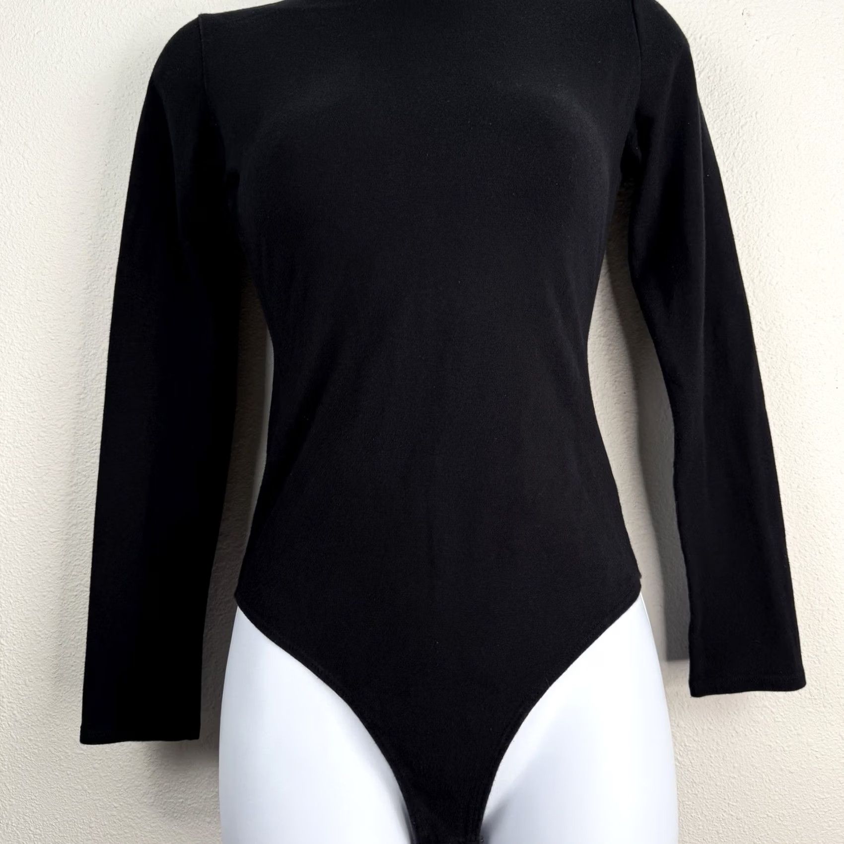 Reformation Reformation Navia Bodysuit Womens XS Black Turtleneck Long Organic Cotton Size XS / US 0-2 / IT 36-38 - 2 Thumbnail