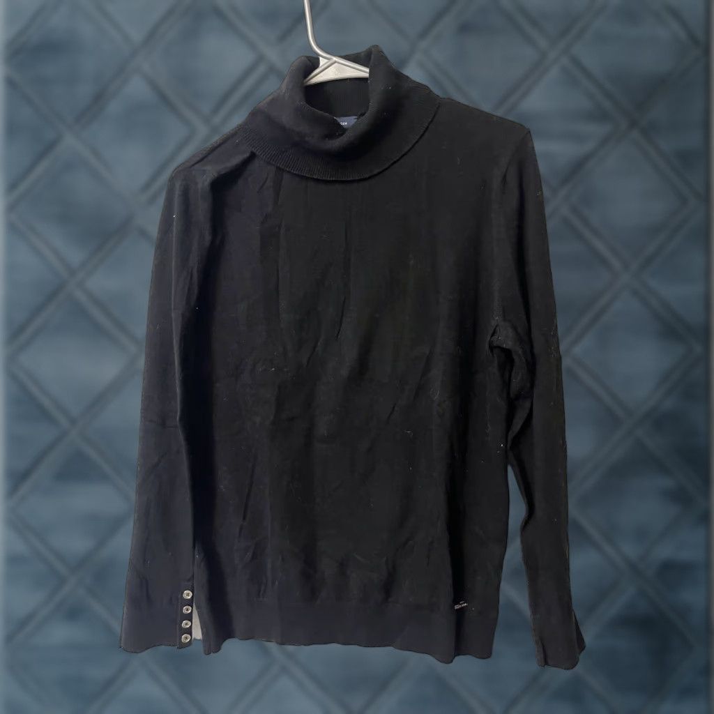 Tommy Hilfiger Tommy Hilfiger Turtleneck Top Women Black Cotton Long Sleeve Size M Size M / US 6-8 / IT 42-44 - 1 Thumbnail