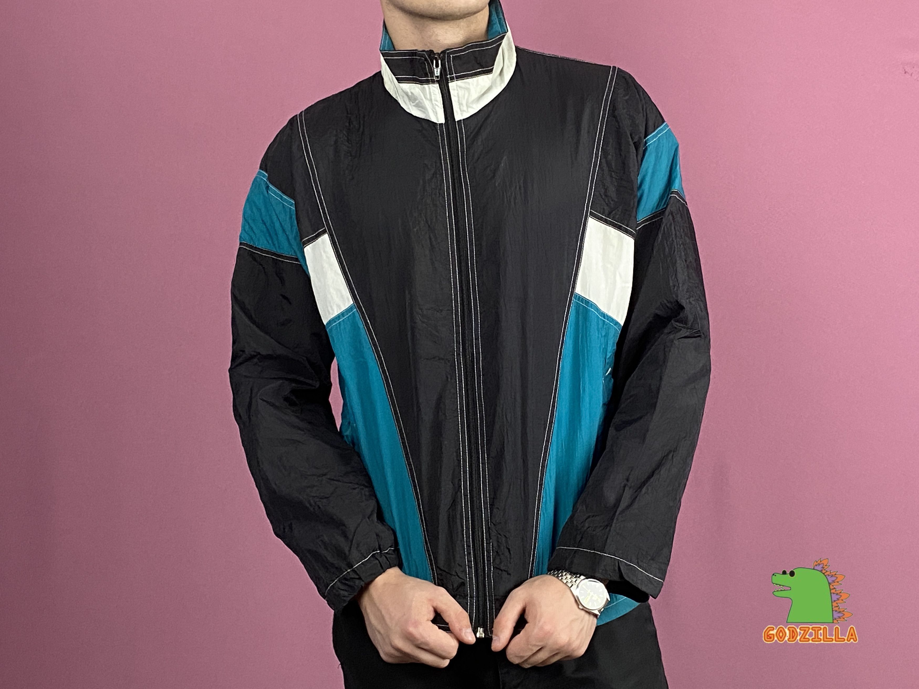 Vintage 90s Vintage Men's Windbreaker Jacket - L Size US L / EU 52-54 / 3 - 1 Thumbnail