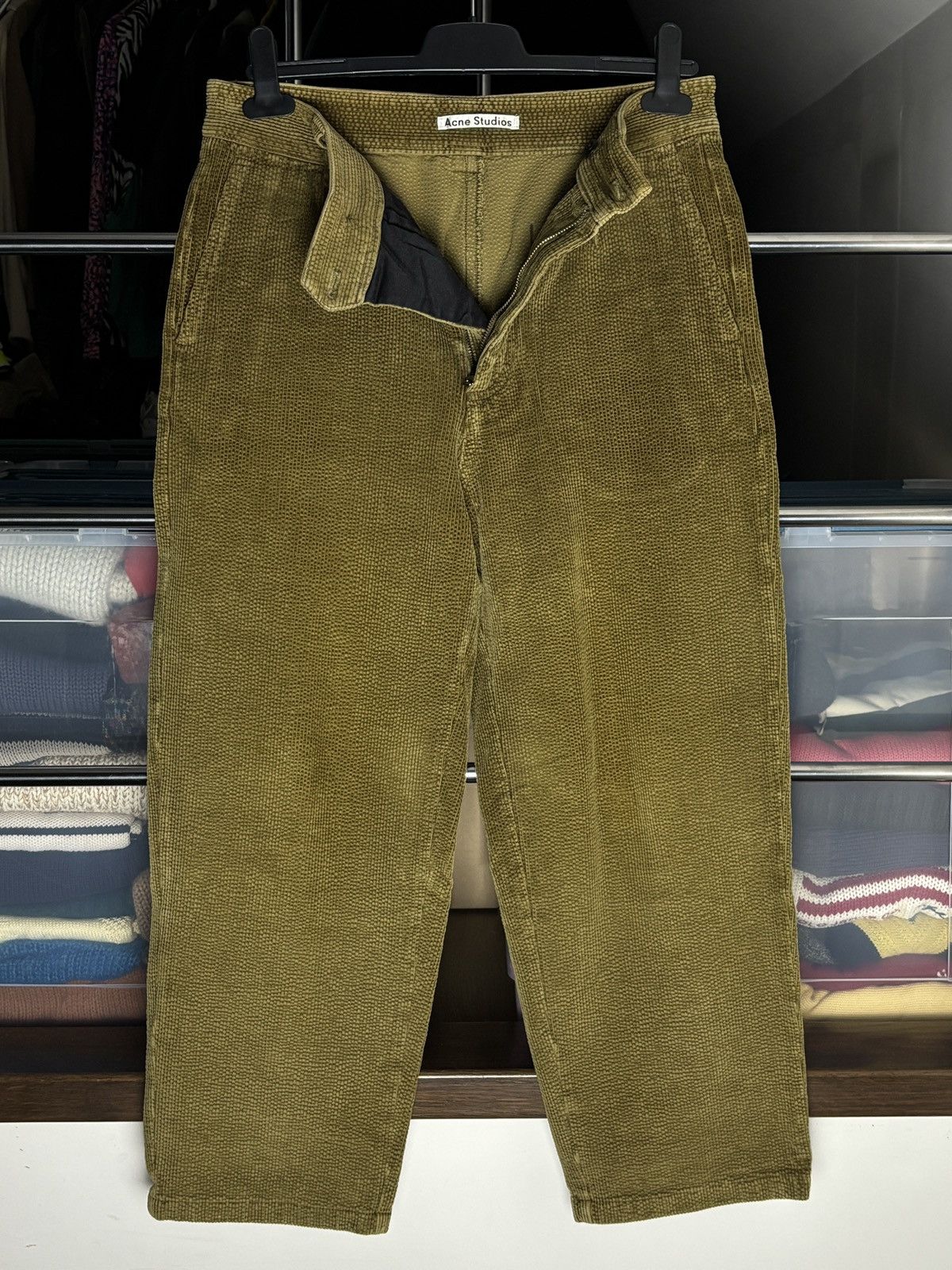 Acne Studios Acne Studios Olive Green Corduroy Chino Pants Size US 30 / EU 46 - 6 Thumbnail
